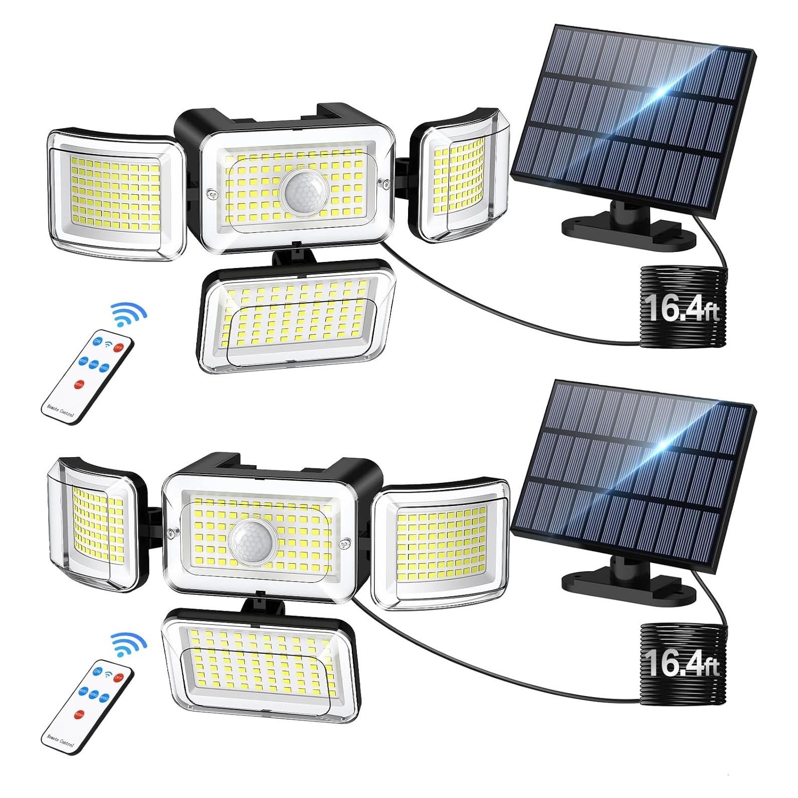 CLAONER Luces Solares 3500LM 288 LED IP67 2 Paquete