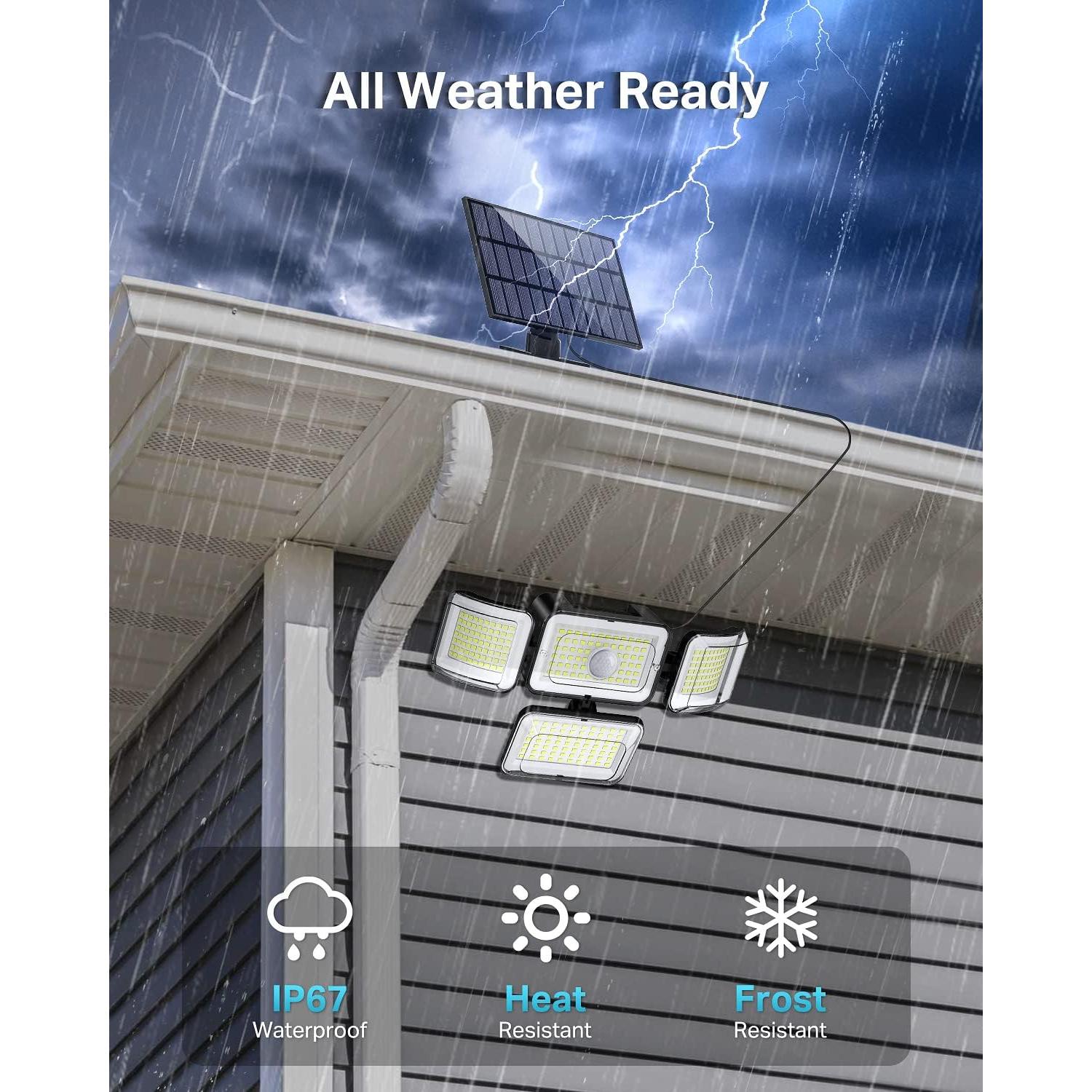 CLAONER Luces Solares 3500LM 288 LED IP67 2 Paquete