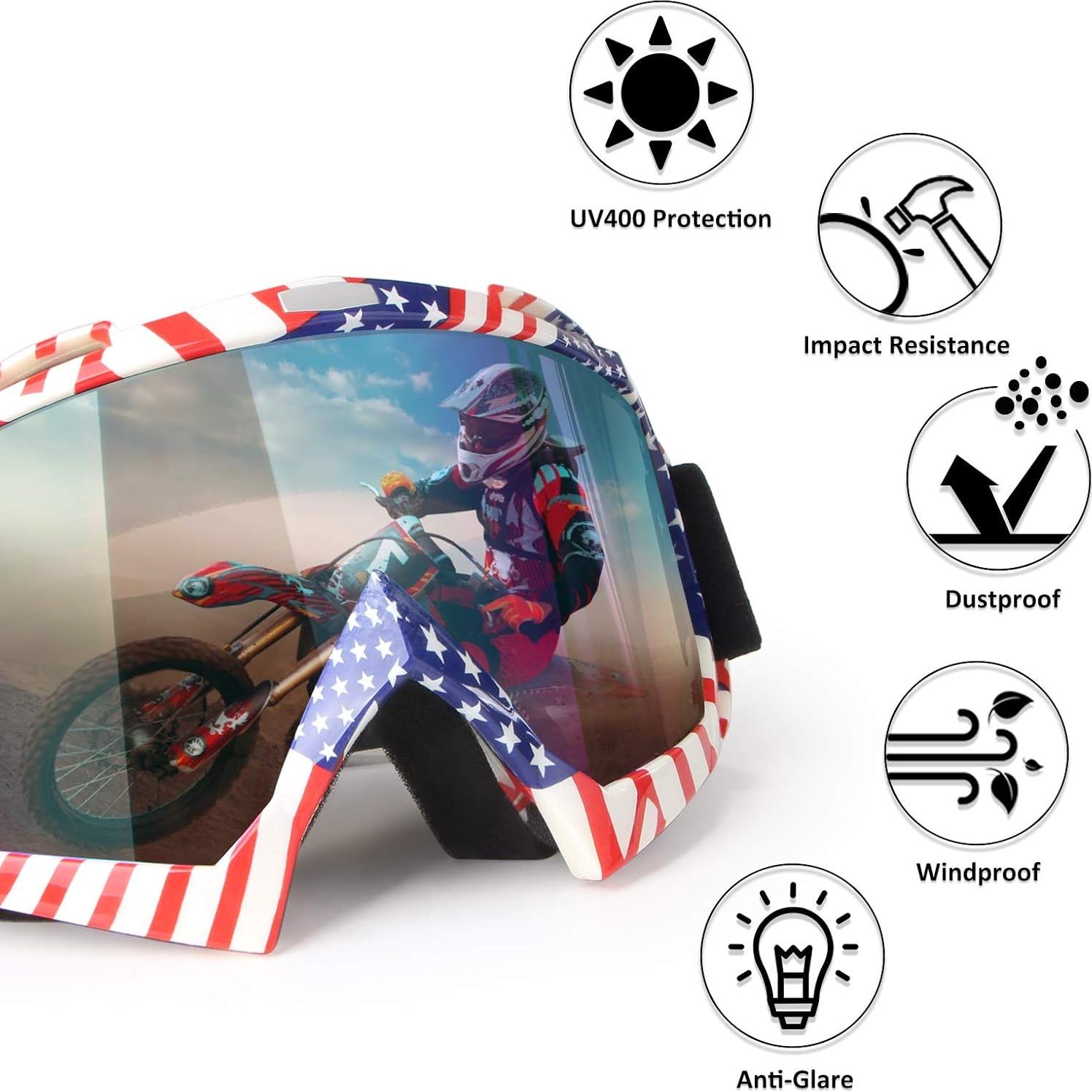 Gafas de motocross 4-FQ G28 Rojo/Blanco a prueba de viento