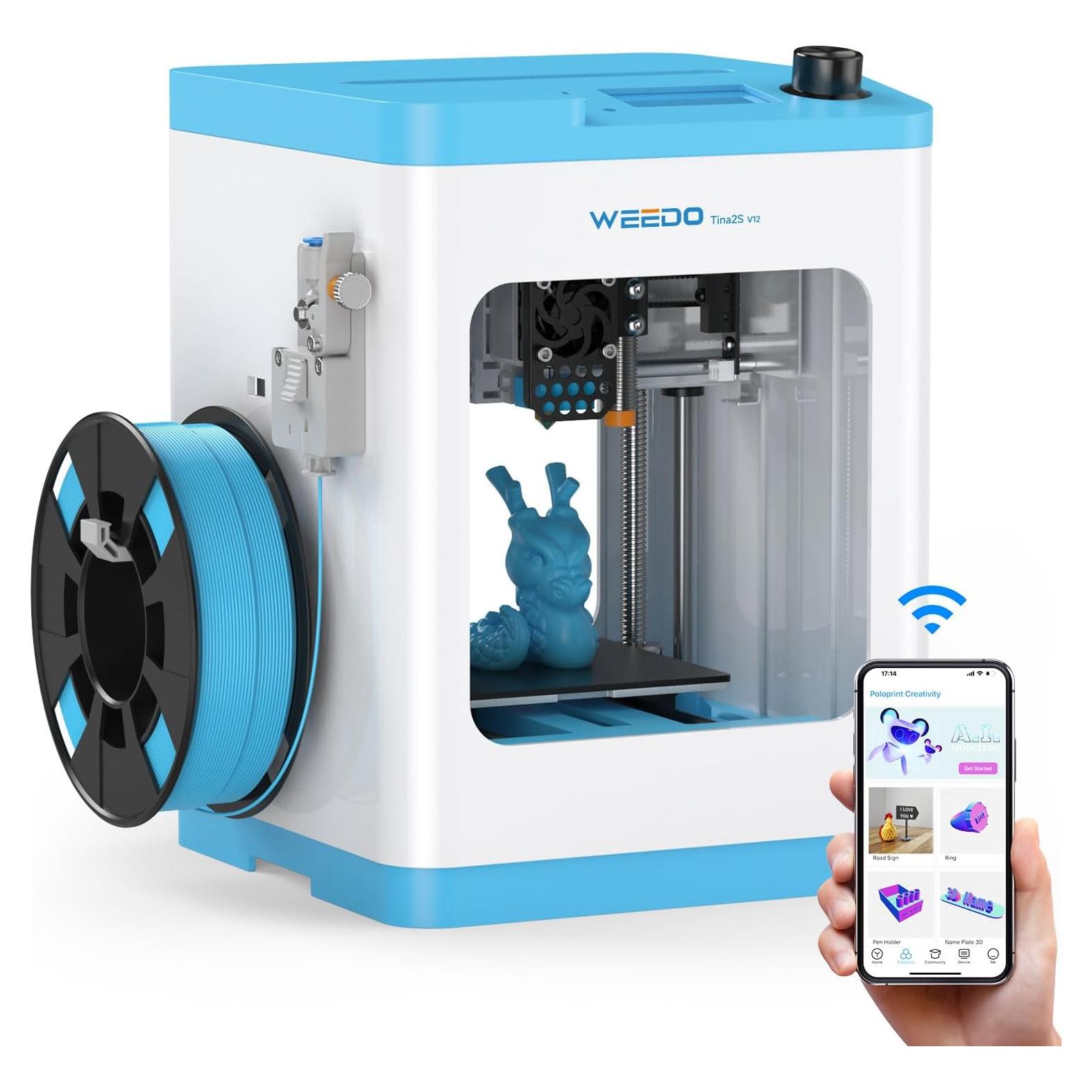 Impresora 3D WEEDO Tina2S WiFi para Niños y Principiantes