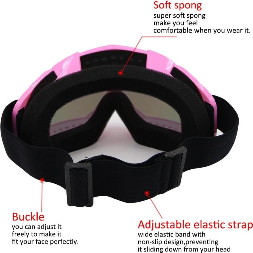 Gafas de Motocicleta 4-FQ HB-306 Rosa Anti-Vaho UV