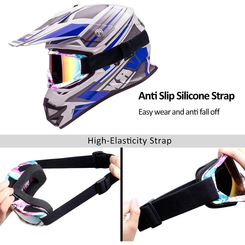 Gafas de Motocross 4-FQ HB-306 Camuflaje Rosa UV 100%