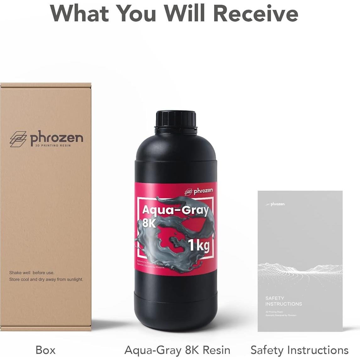 Resina de Impresión 3D Aqua Gray 8K Phrozen 1 kg Alta Precisión