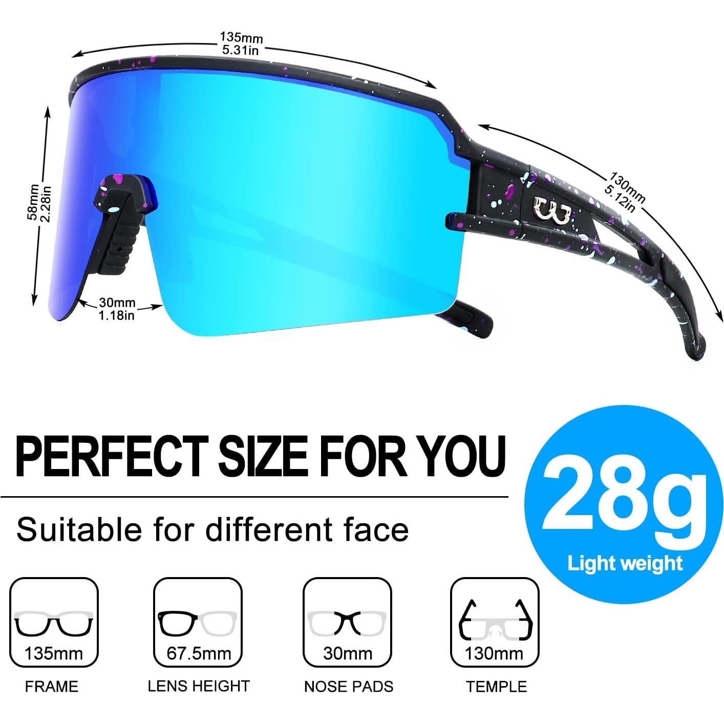 Gafas de Ciclismo AVV Polarizadas UV400 Azul Cielo