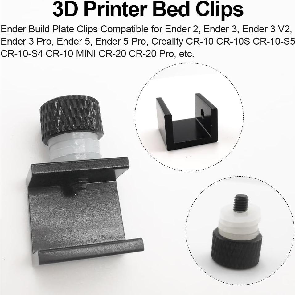 8 Piezas Clips Ajustables para Cama Impresora 3D TIEXYE