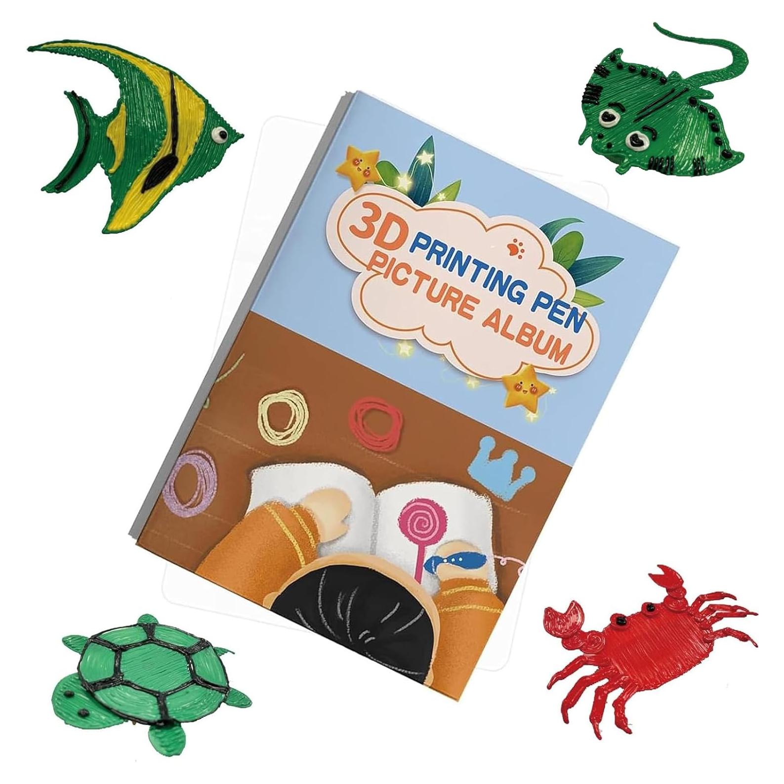 Libro de Dibujo 3D POYLKJGYT 21 Hojas 42 Patrones Reutilizables