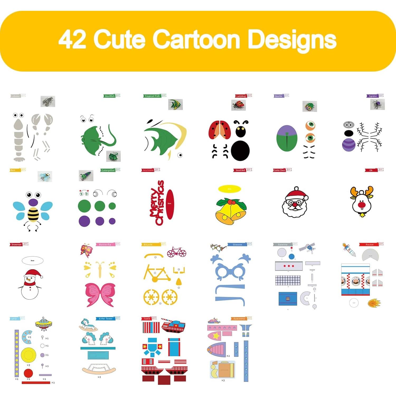 Libro de Dibujo 3D POYLKJGYT 21 Hojas 42 Patrones Reutilizables