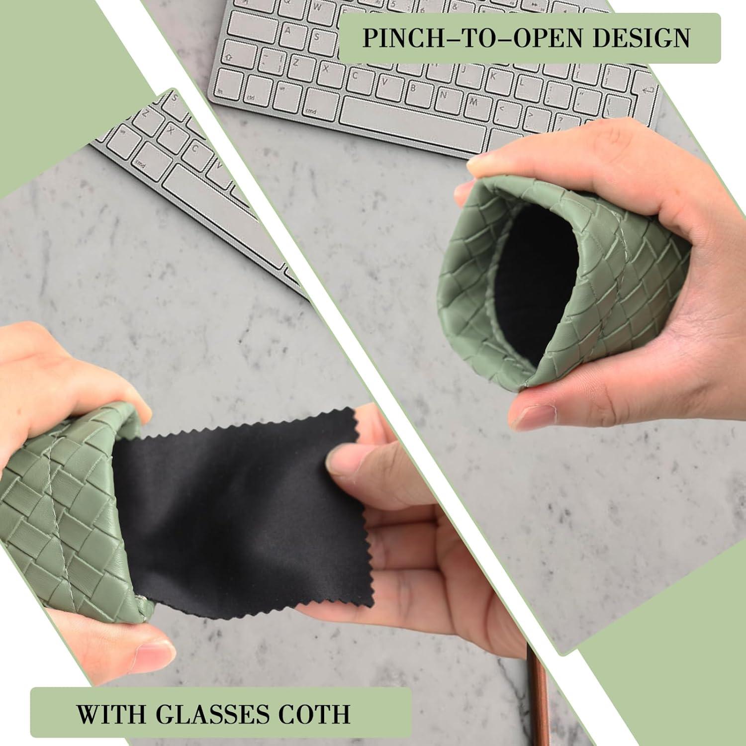 Estuche de Gafas Suave PU - Bolsa Organizador 2 Piezas