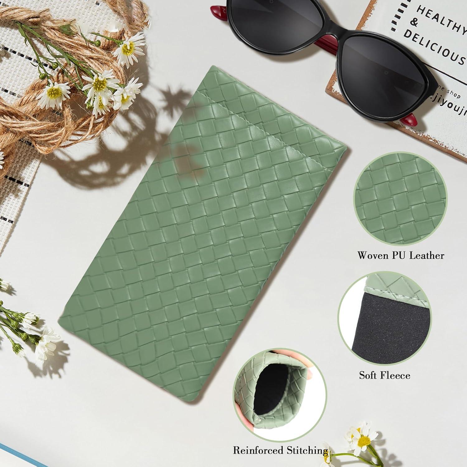 Estuche de Gafas Suave PU - Bolsa Organizador 2 Piezas