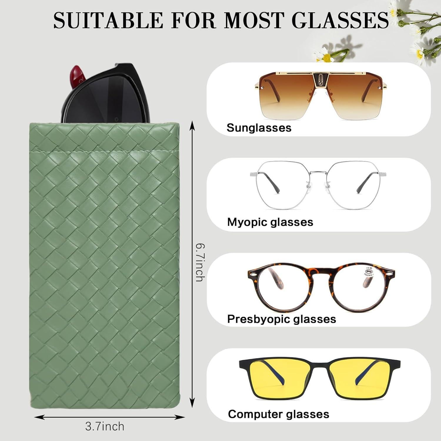 Estuche de Gafas Suave PU - Bolsa Organizador 2 Piezas