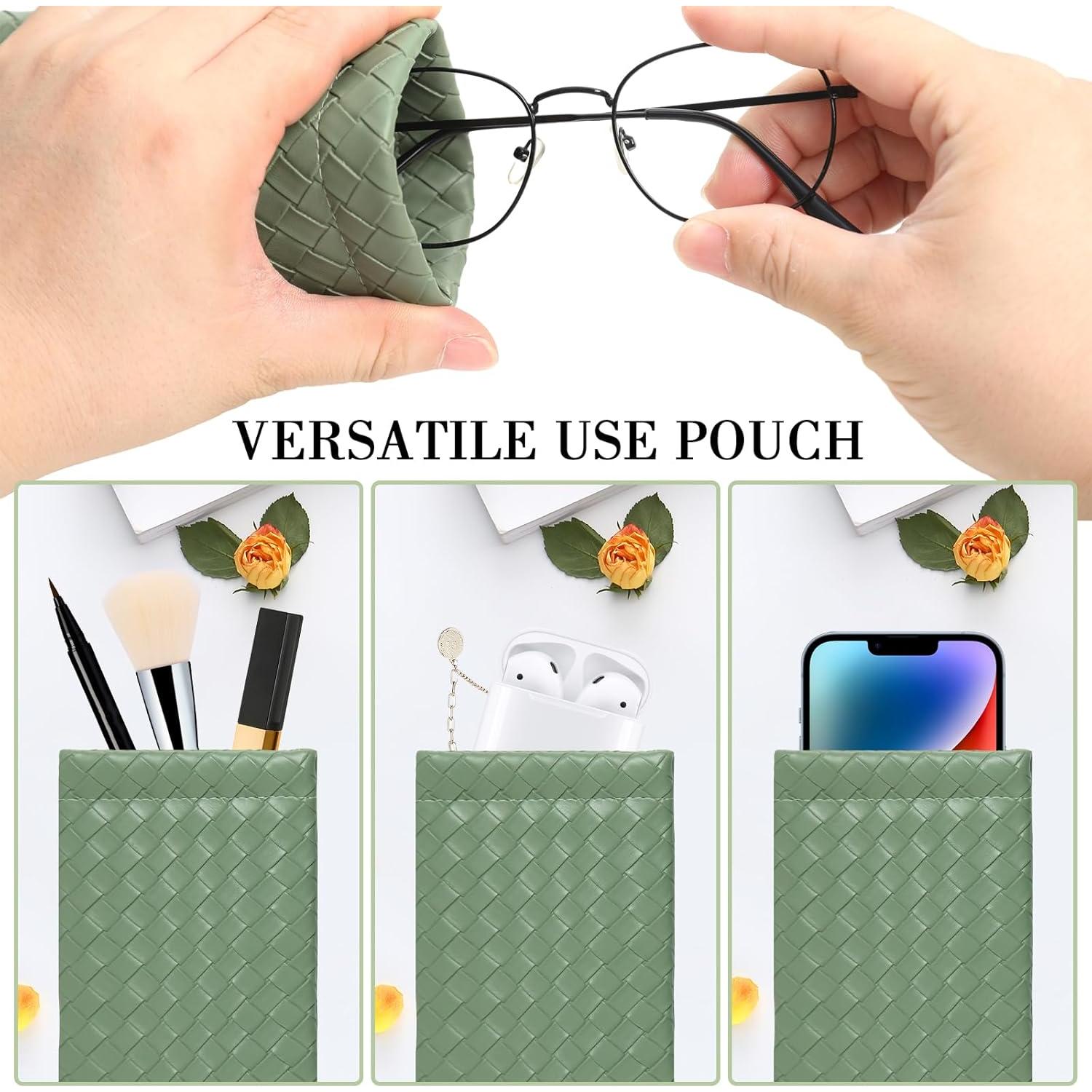 Estuche de Gafas Suave PU - Bolsa Organizador 2 Piezas