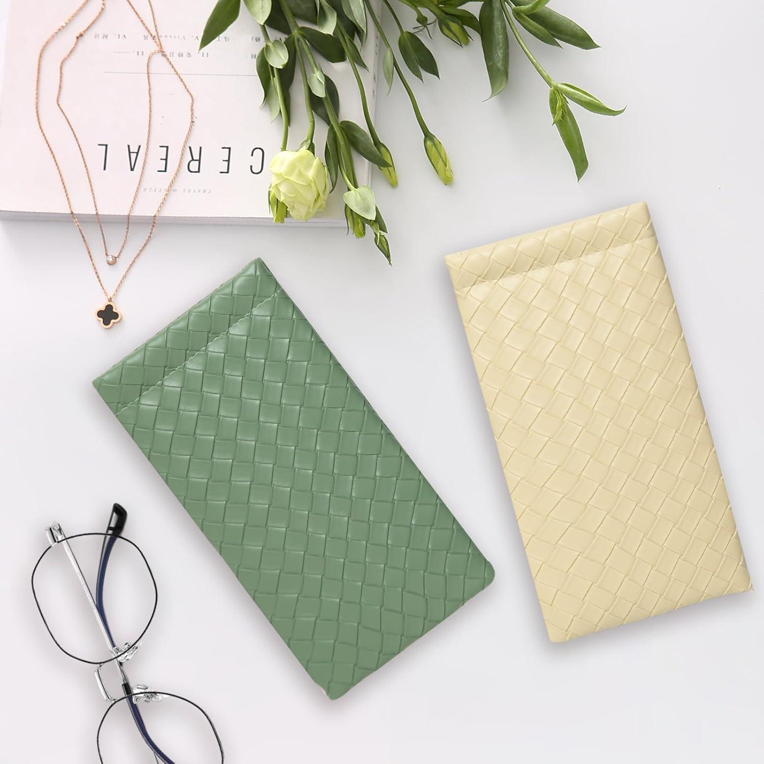 Estuche de Gafas Suave PU - Bolsa Organizador 2 Piezas