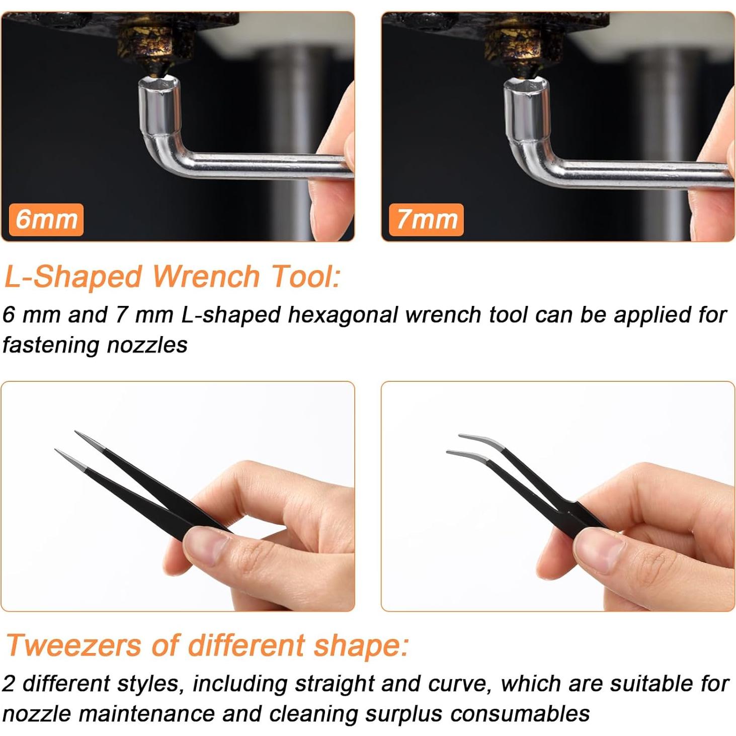 Kit de Limpieza de Boquillas 3D Leifide 50 Piezas MK8