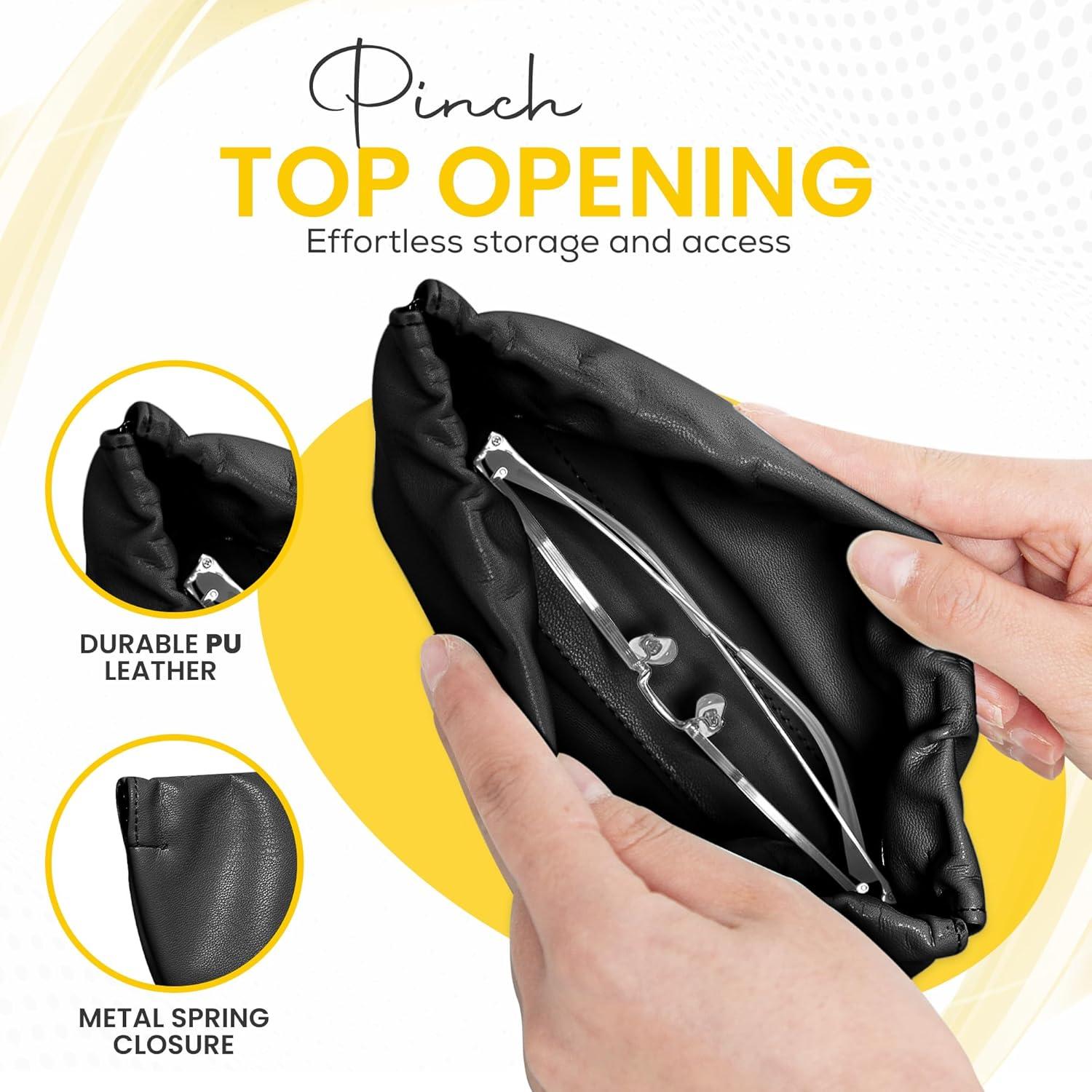 Estuche de Gafas Suave PU - Bolsa Organizador 2 Piezas