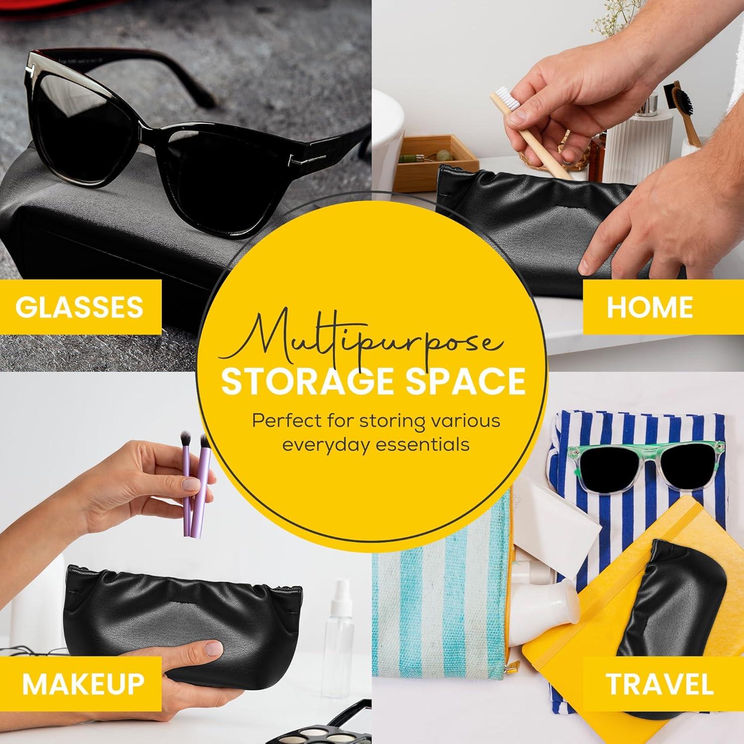 Estuche de Gafas Suave PU - Bolsa Organizador 2 Piezas