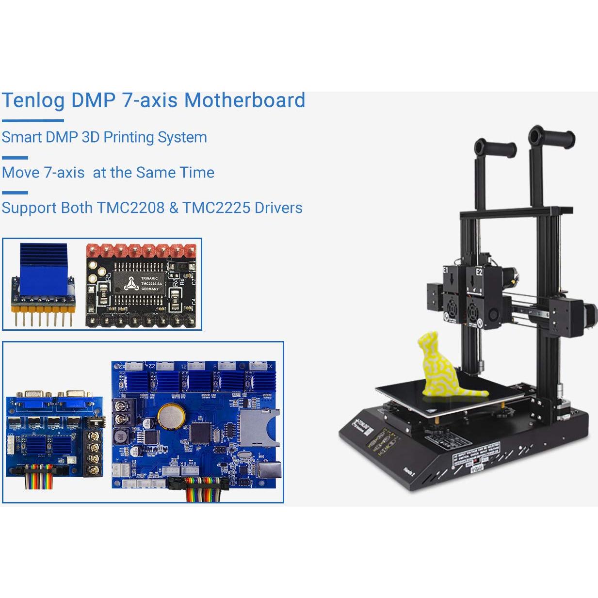 Impresora 3D Tenlog TL-D3 Pro Doble Extrusor 30x30x35cm