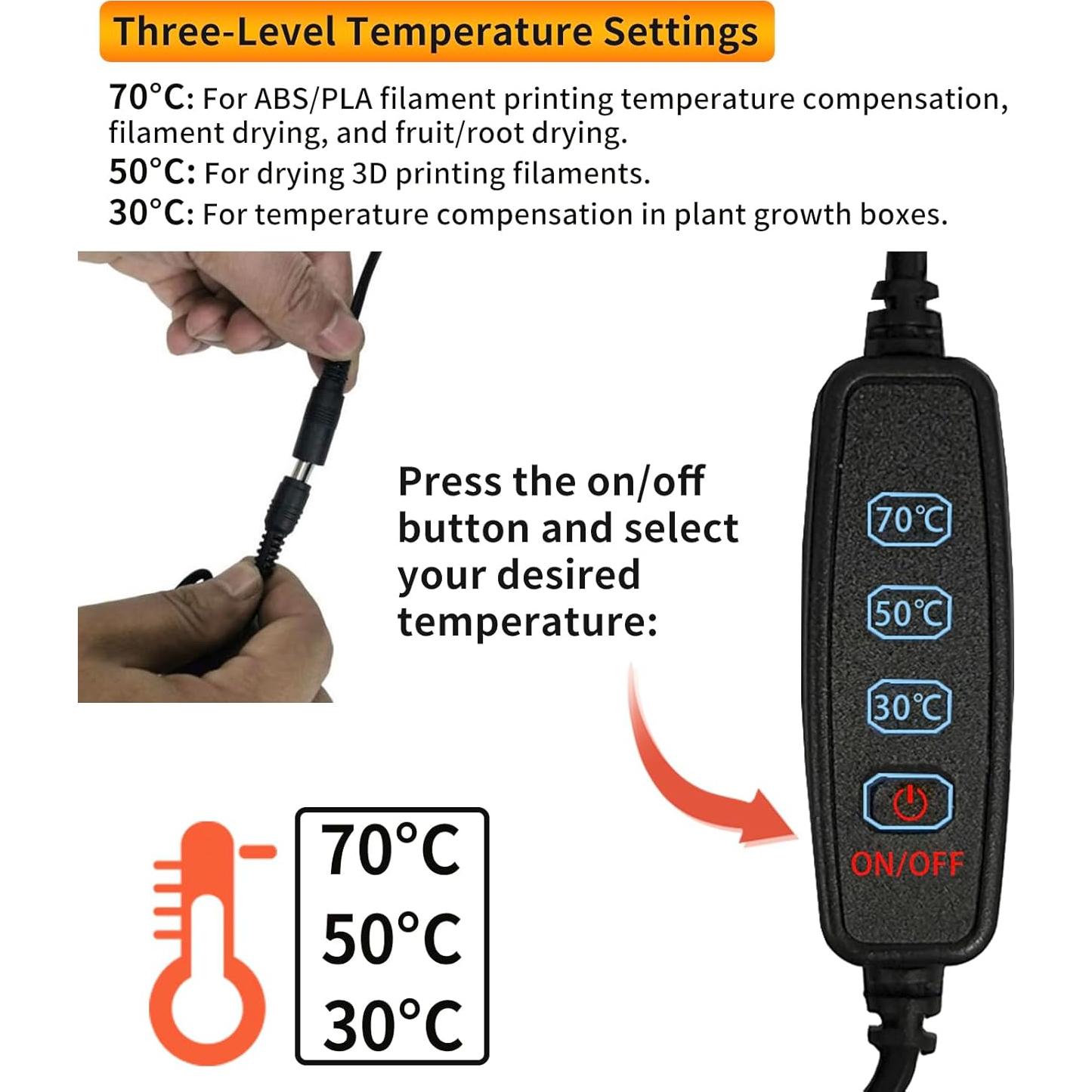 Alfombrilla de Calentamiento Makacces 32x20 cm Control Temperatura