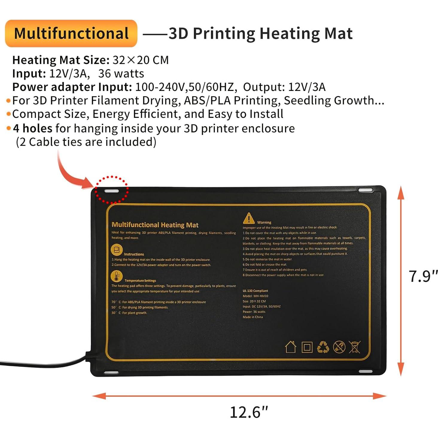Alfombrilla de Calentamiento Makacces 32x20 cm Control Temperatura