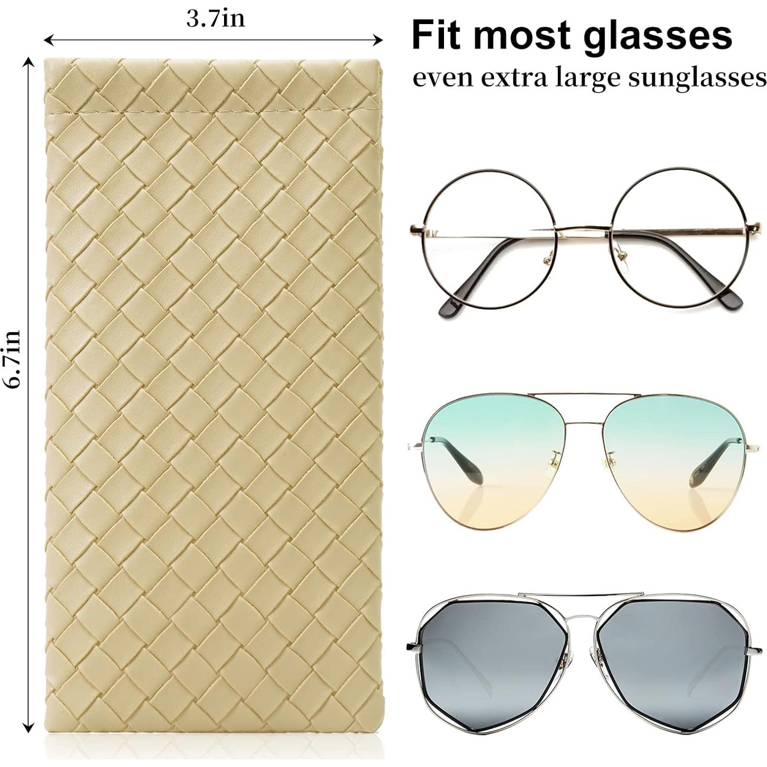 Estuche de Gafas Suave PU - Bolsa Organizador 2 Piezas