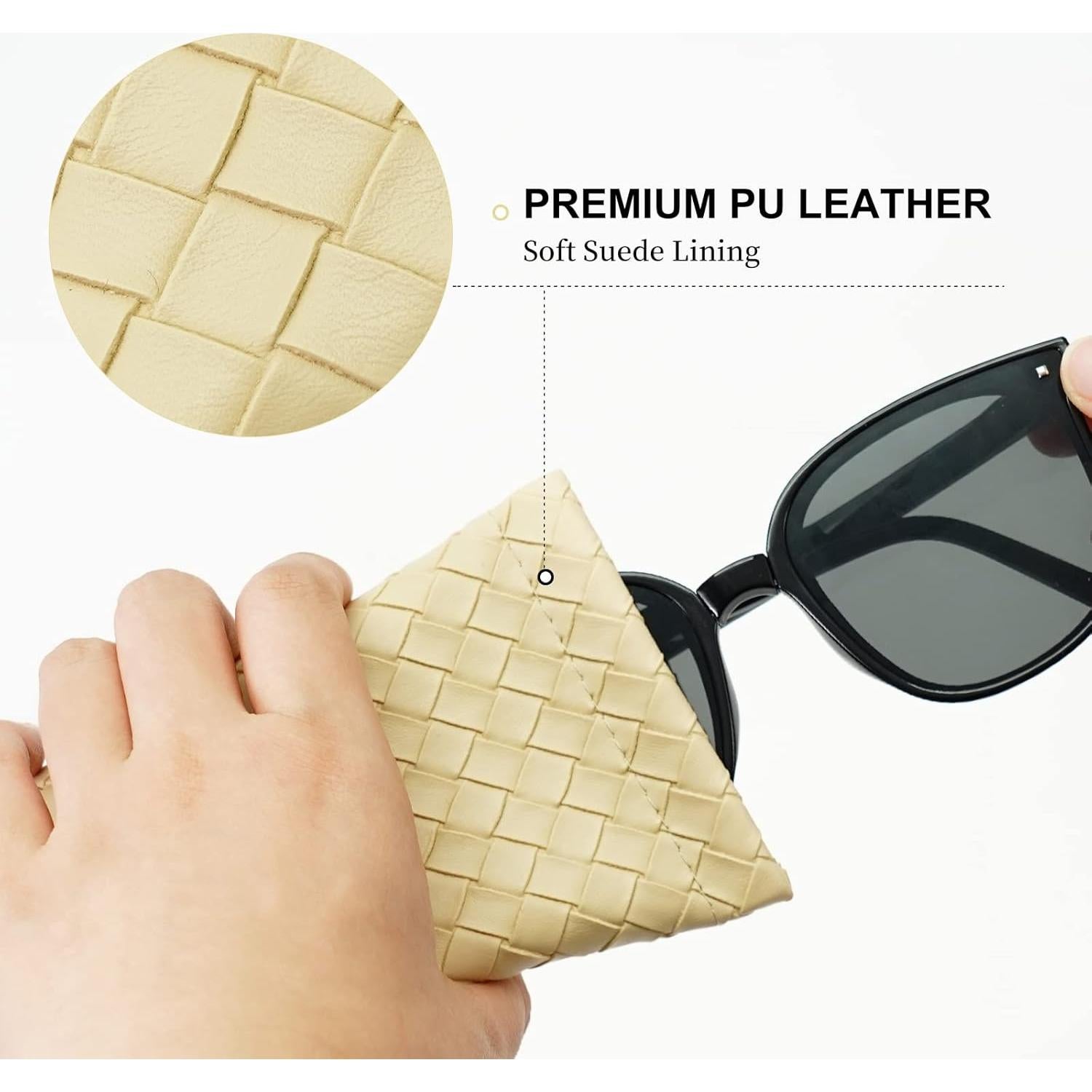 Estuche de Gafas Suave PU - Bolsa Organizador 2 Piezas