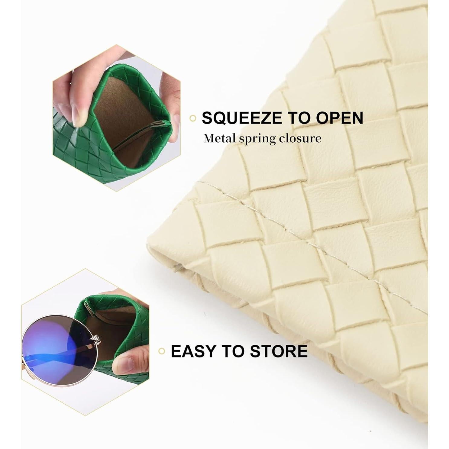 Estuche de Gafas Suave PU - Bolsa Organizador 2 Piezas