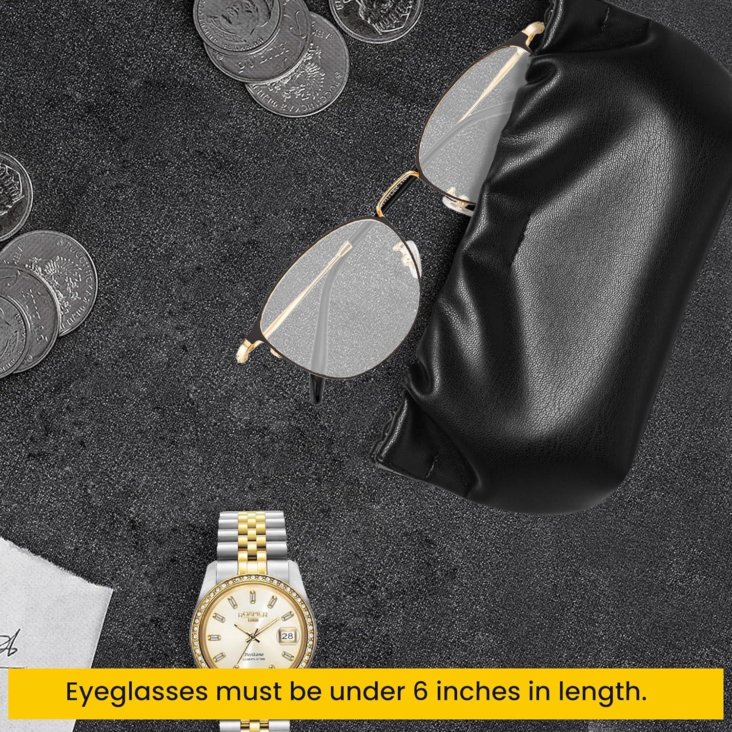 Estuche de Gafas Suave PU - Bolsa Organizador 2 Piezas