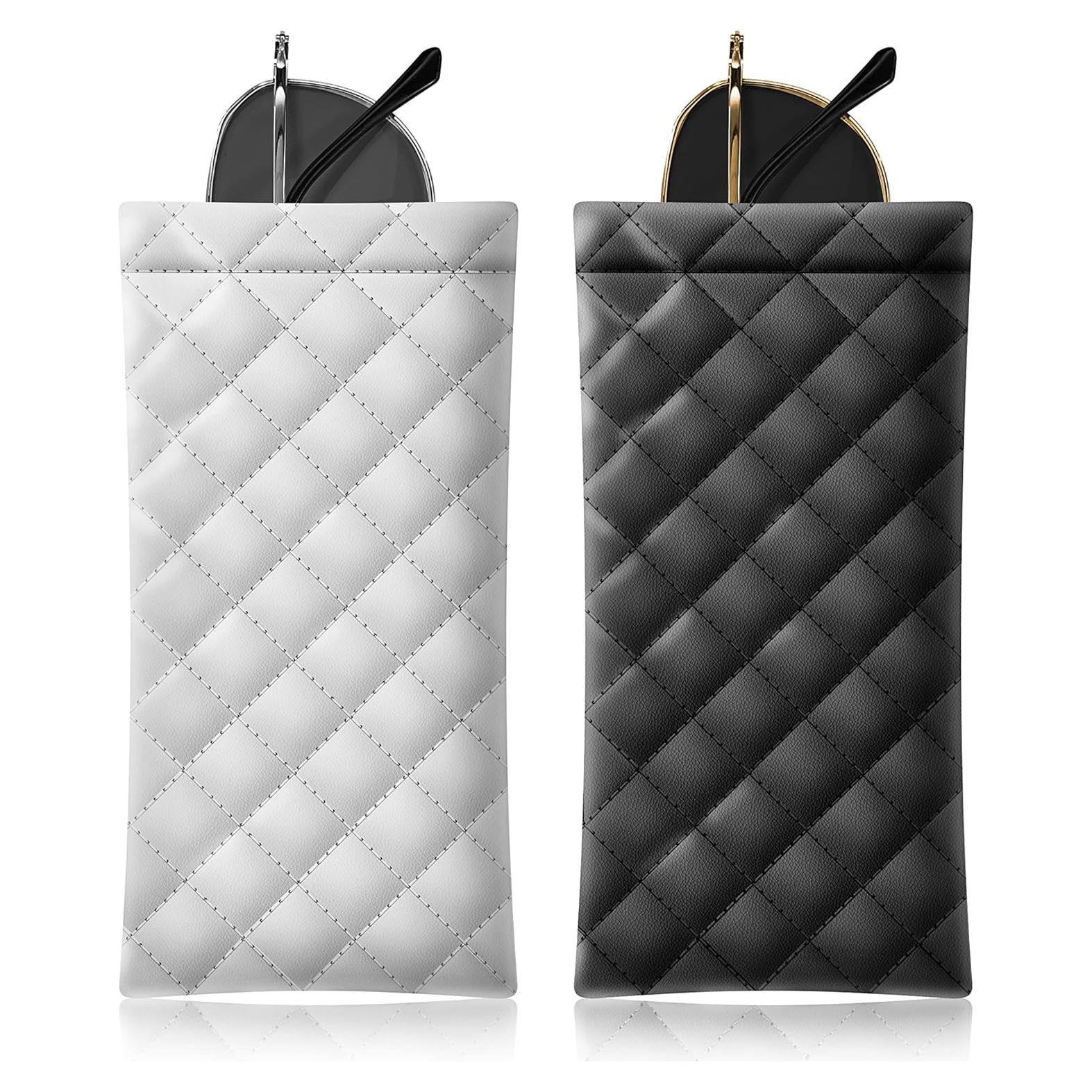 Estuche de Gafas Suave PU - Bolsa Organizador 2 Piezas