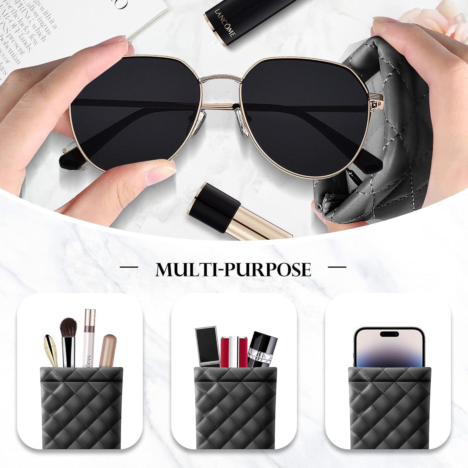 Estuche de Gafas Suave PU - Bolsa Organizador 2 Piezas