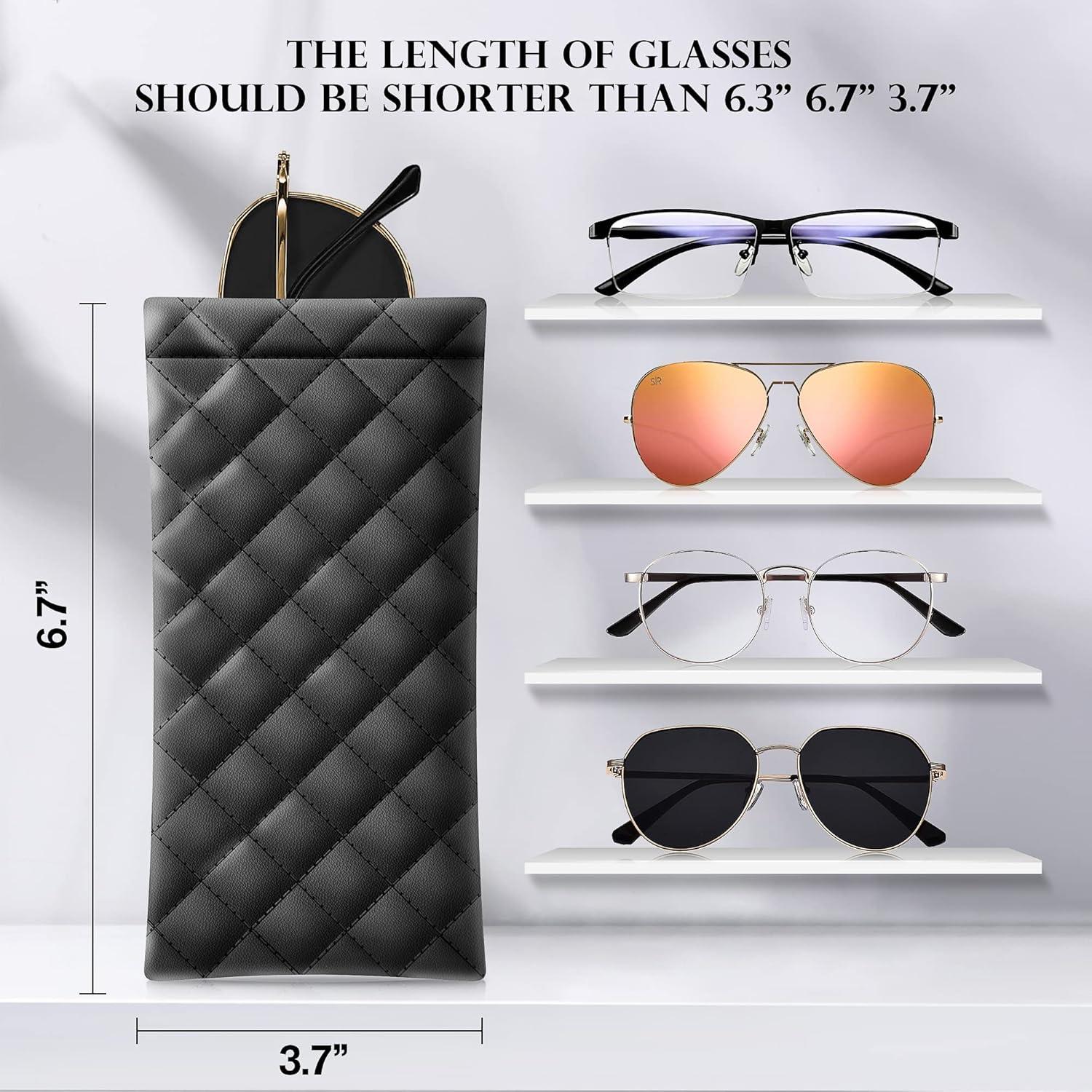 Estuche de Gafas Suave PU - Bolsa Organizador 2 Piezas