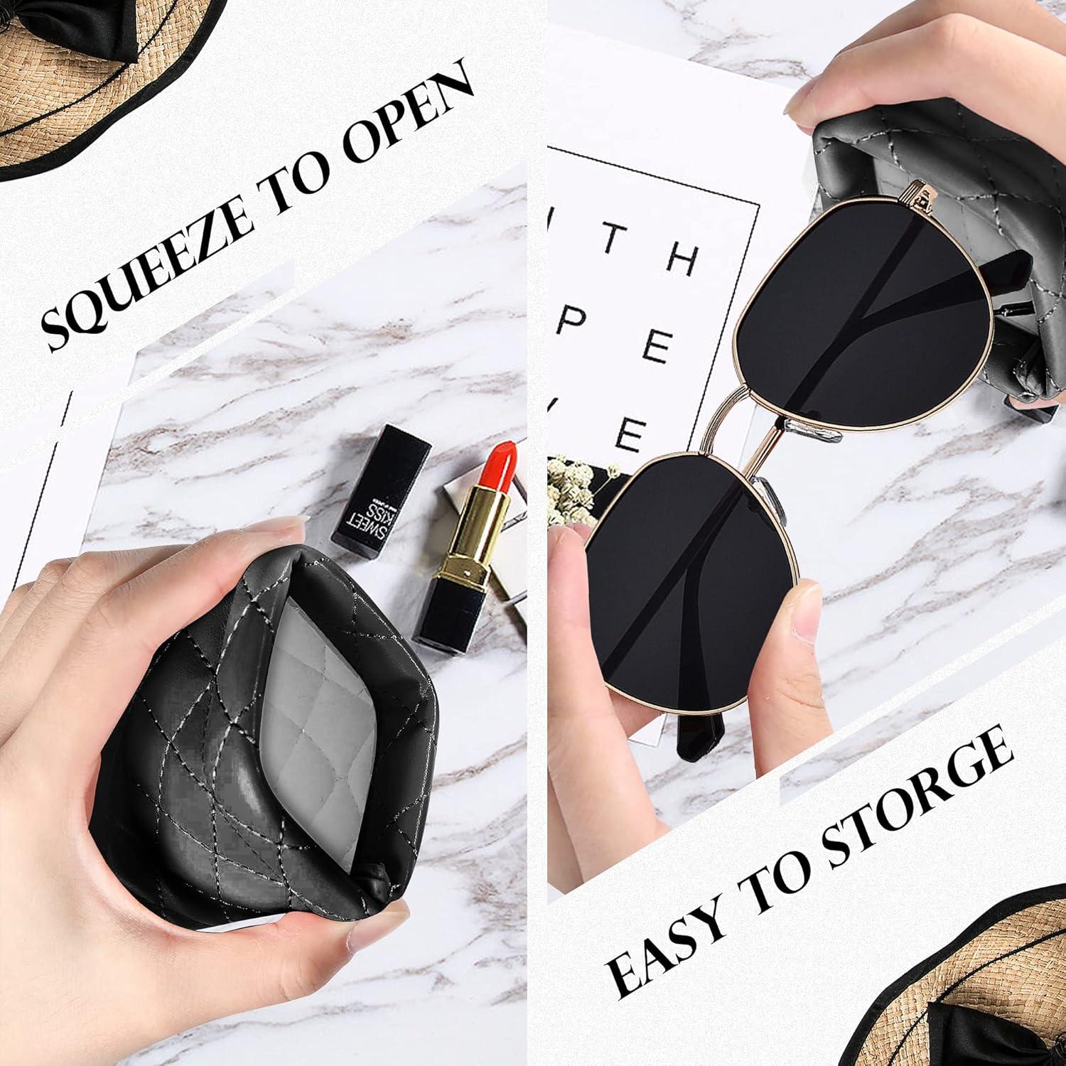 Estuche de Gafas Suave PU - Bolsa Organizador 2 Piezas