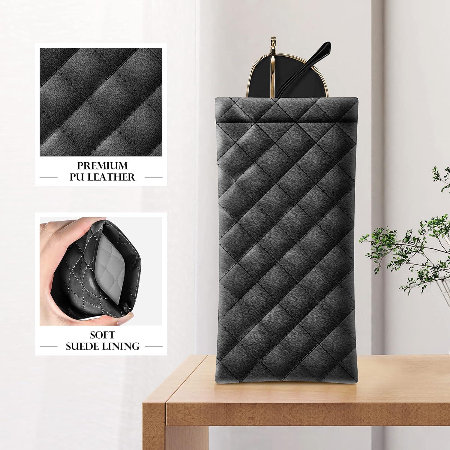 Estuche de Gafas Suave PU - Bolsa Organizador 2 Piezas