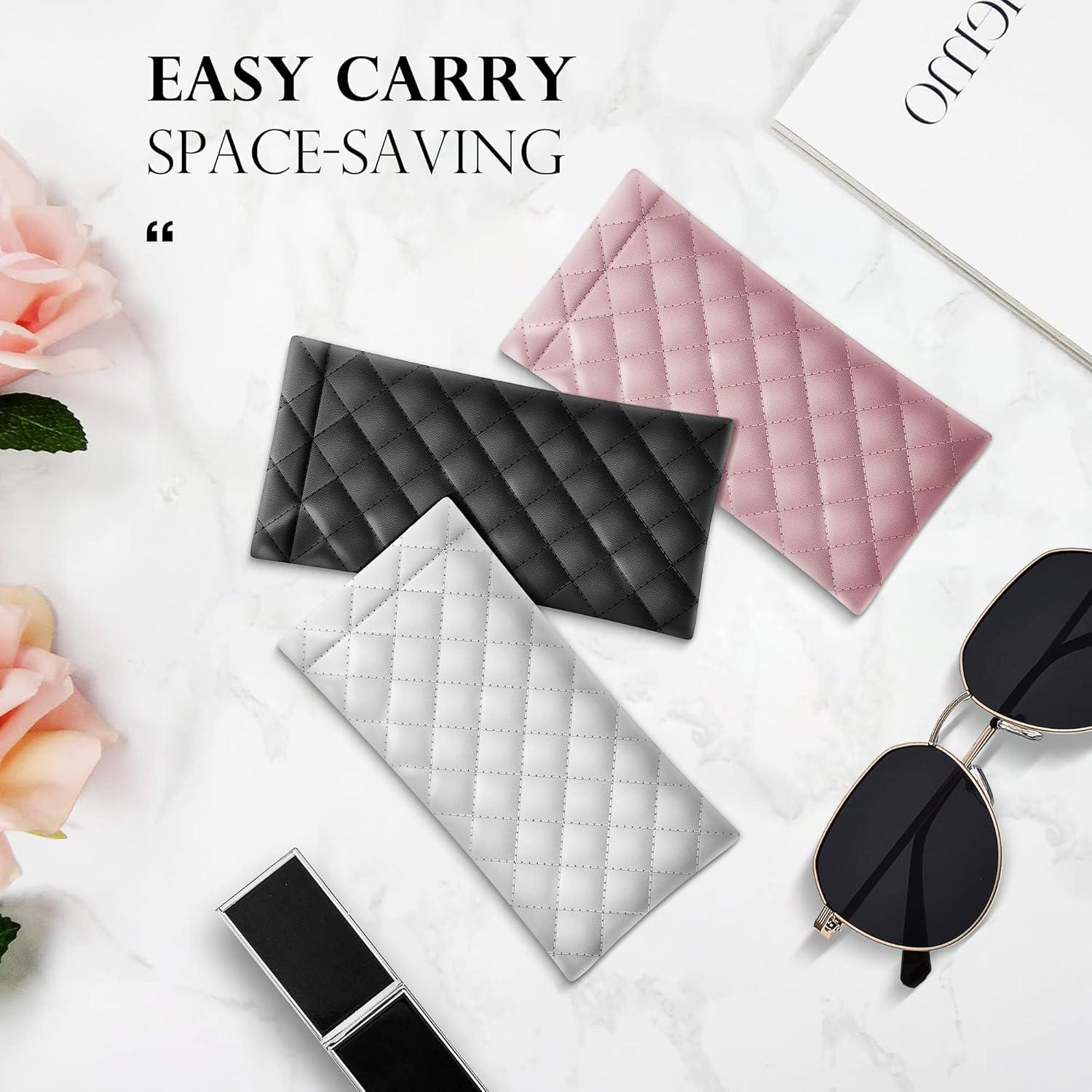 Estuche de Gafas Suave PU - Bolsa Organizador 2 Piezas