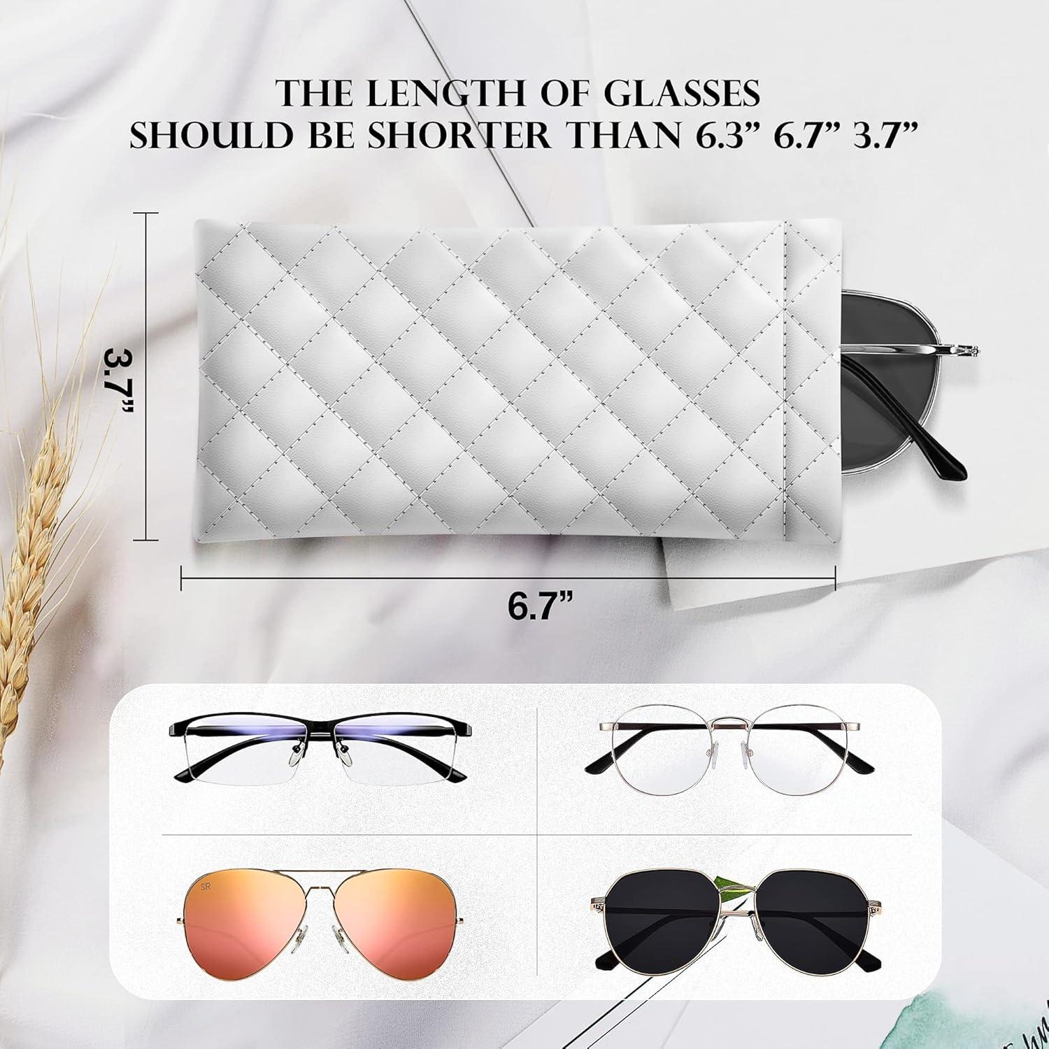 Estuche de Gafas Suave PU - Bolsa Organizador 2 Piezas