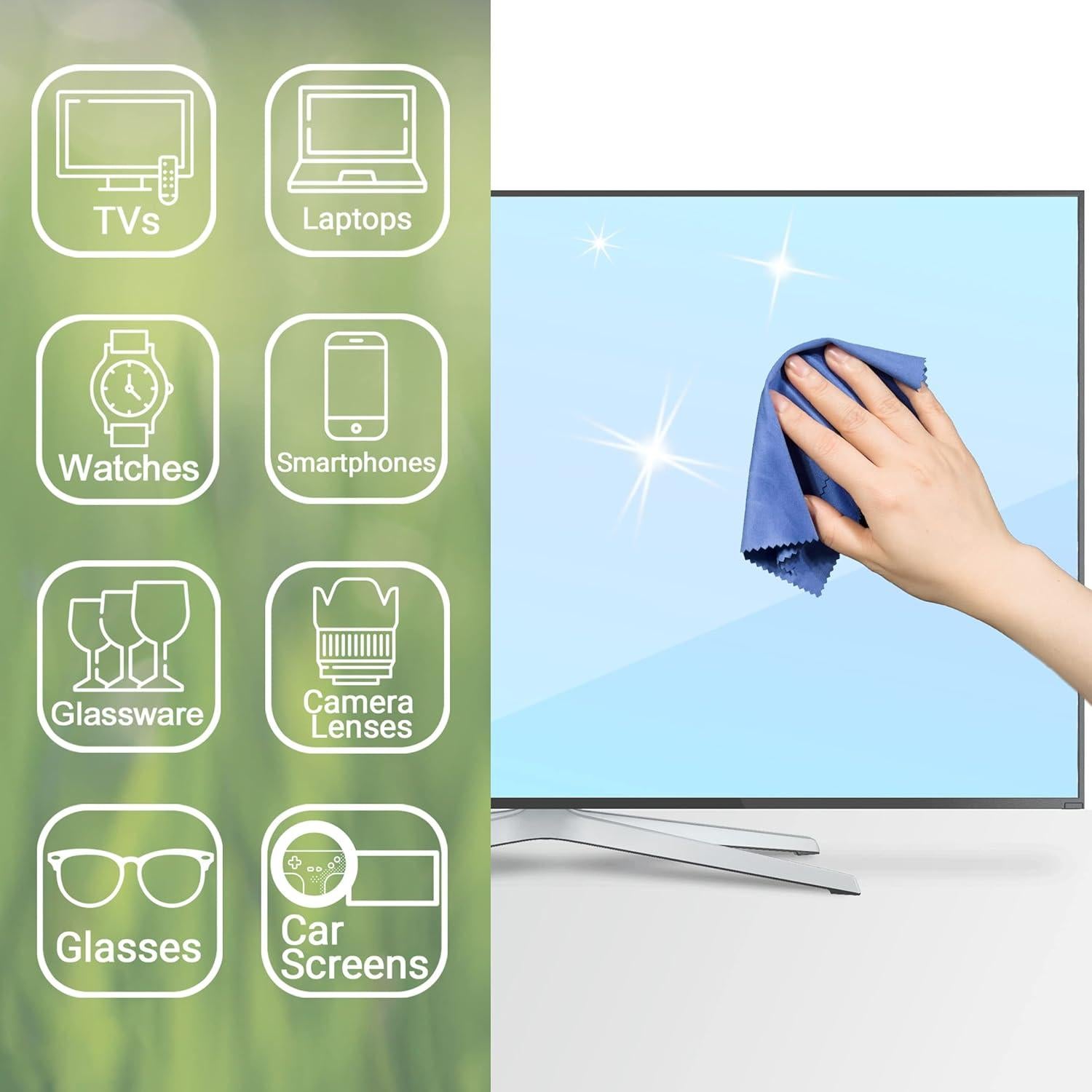 Paño de Microfibra Eco-Fused 12 Piezas 15x18cm Azul/Negro