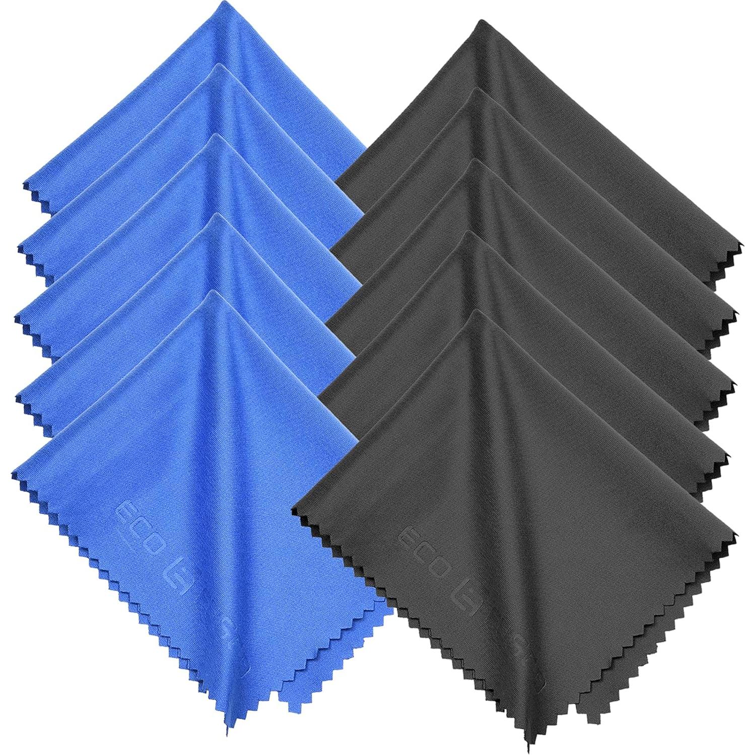 Paño de Microfibra Eco-Fused 12 Piezas 15x18cm Azul/Negro