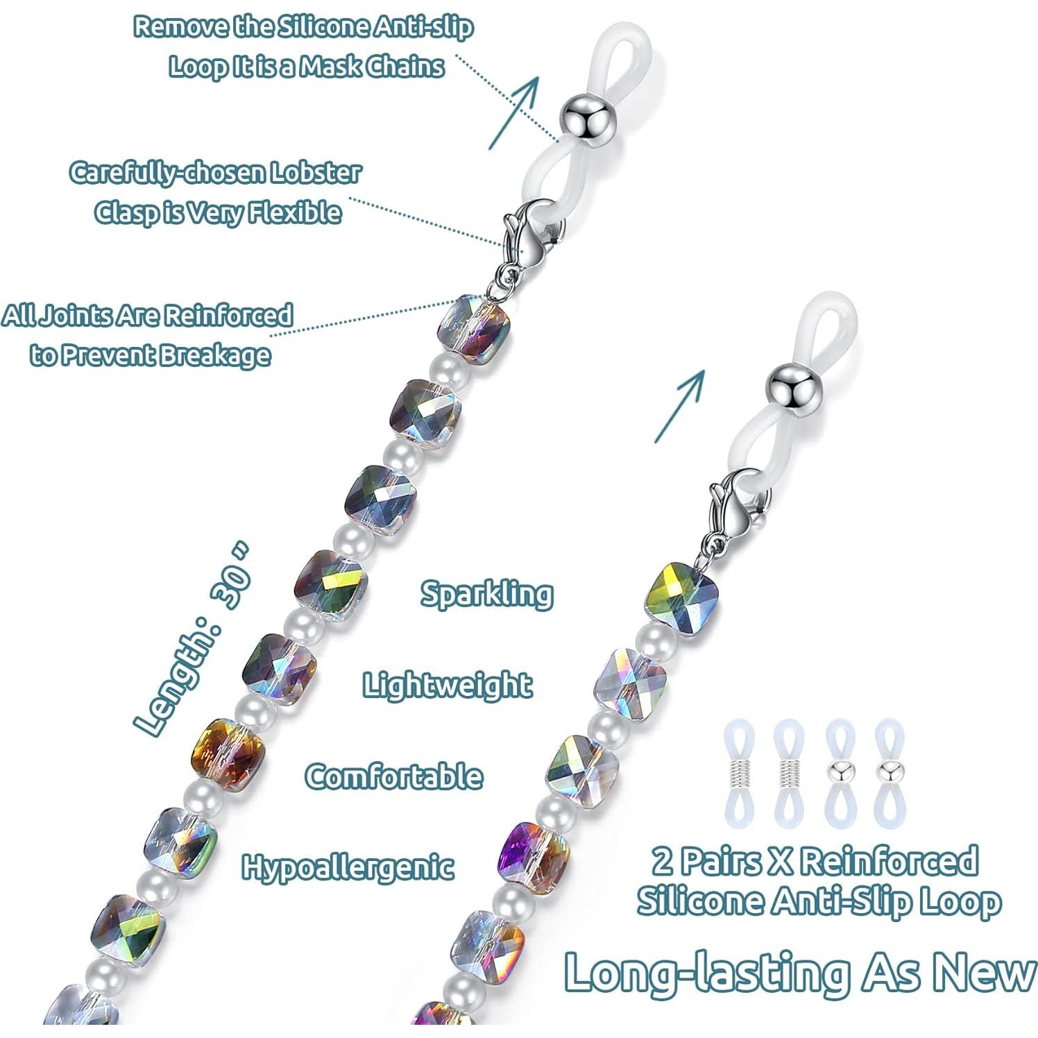 Cadena de Gafas REVEMCN Multicolor 76 cm para Mascarillas