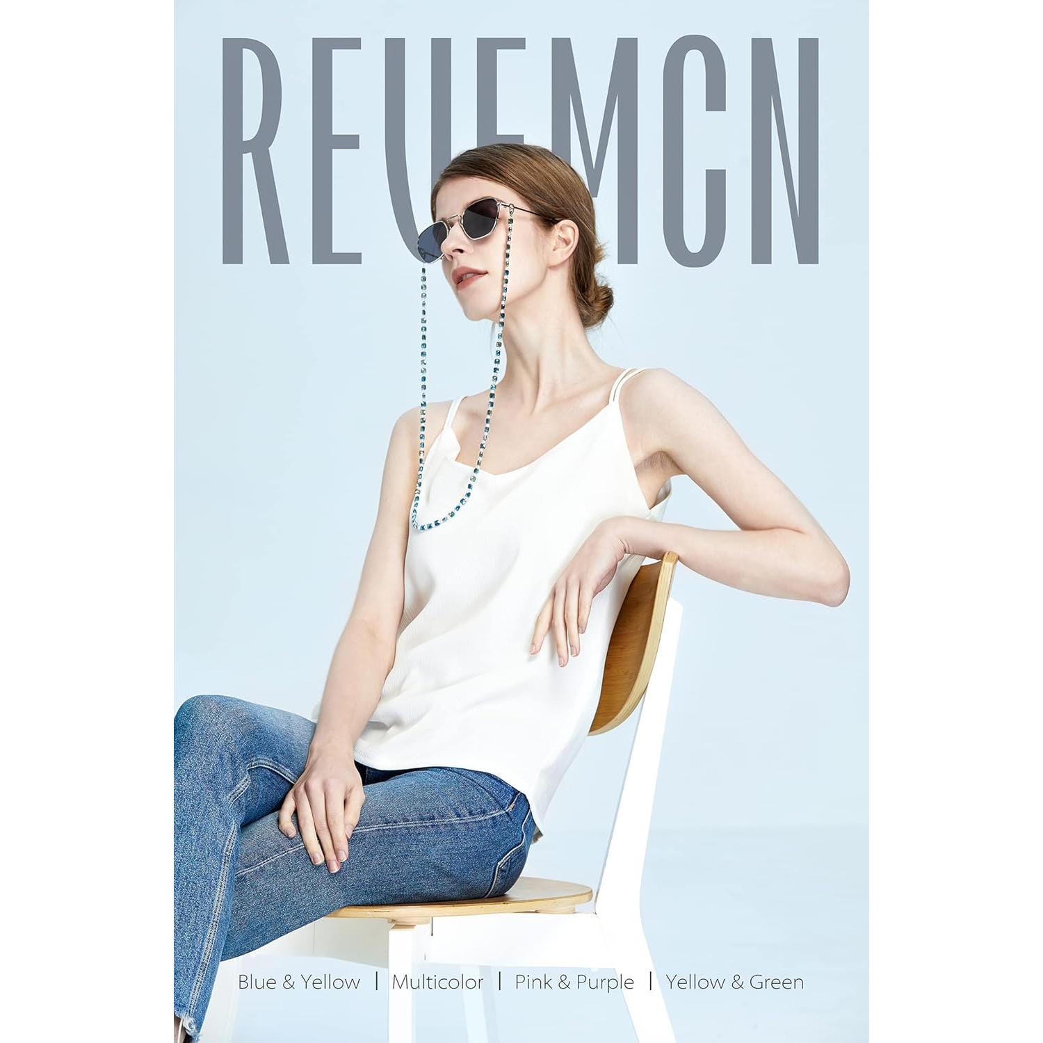 Cadena de Gafas REVEMCN Azul y Amarillo 76 cm Multifuncional