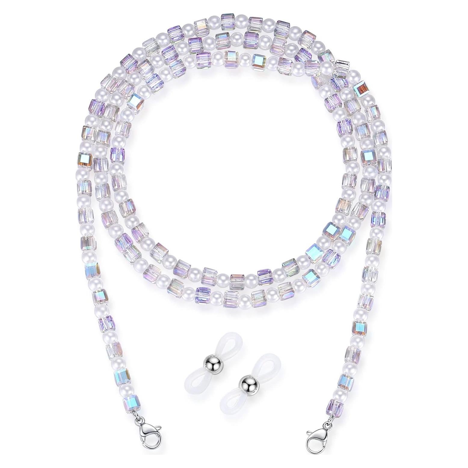 Cadena de Gafas REVEMCN Rosa y Púrpura 76 cm para Mascarillas