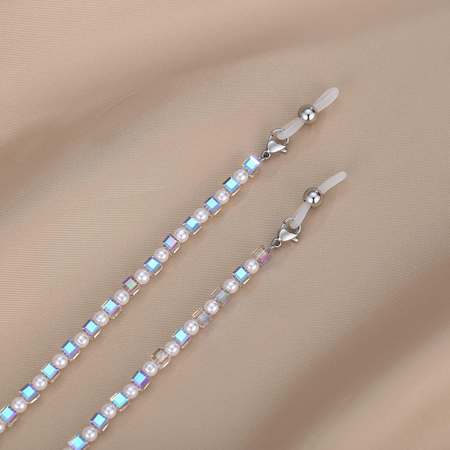 Cadena de Gafas REVEMCN Rosa y Púrpura 76 cm para Mascarillas