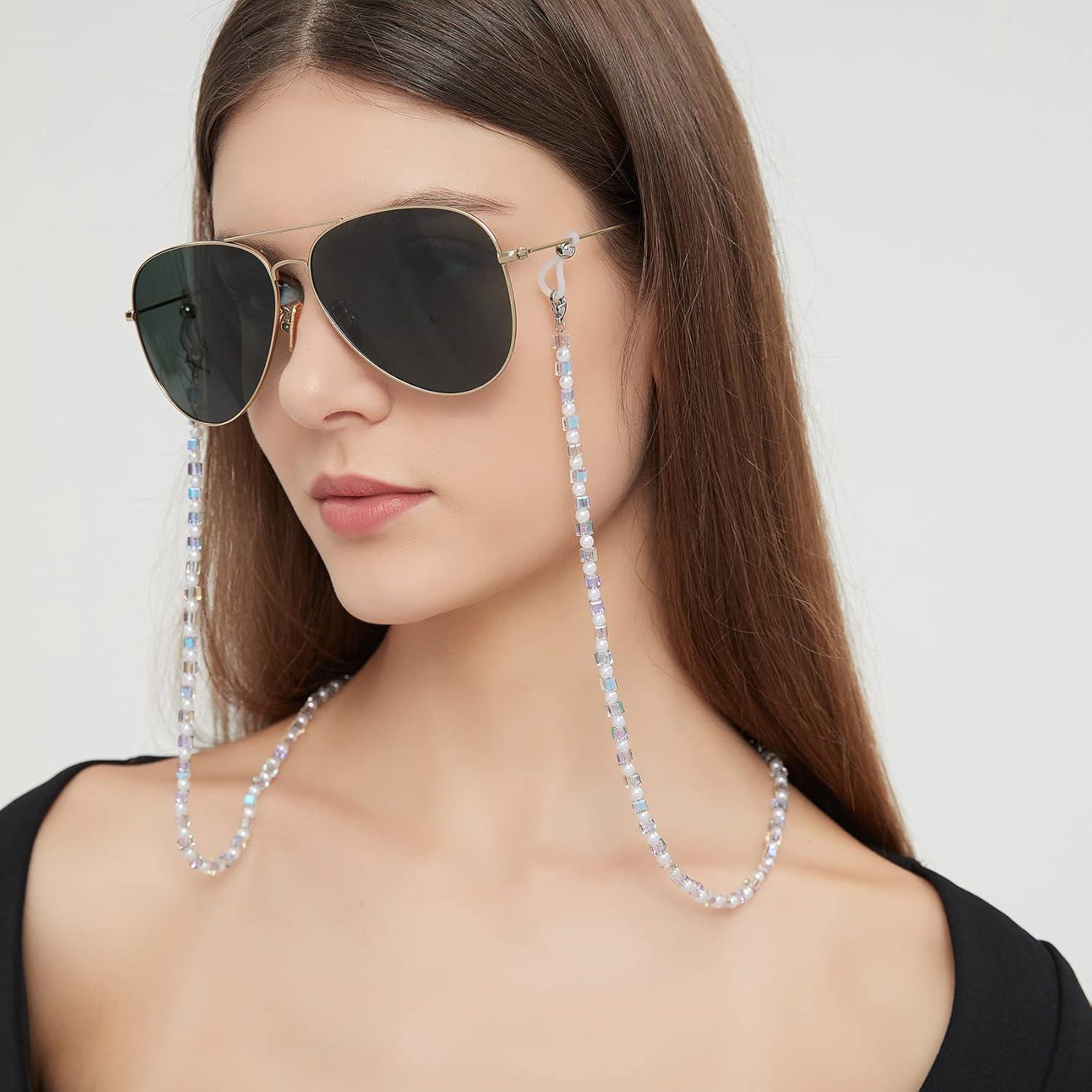 Cadena de Gafas REVEMCN Rosa y Púrpura 76 cm para Mascarillas