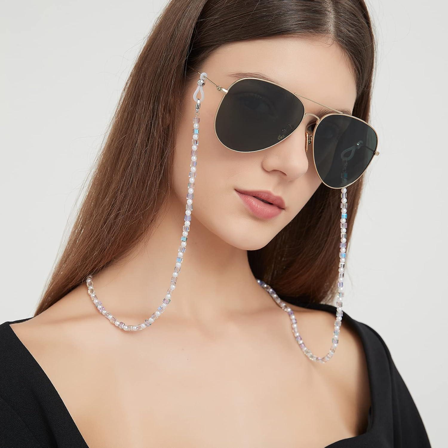 Cadena de Gafas REVEMCN Rosa y Púrpura 76 cm para Mascarillas