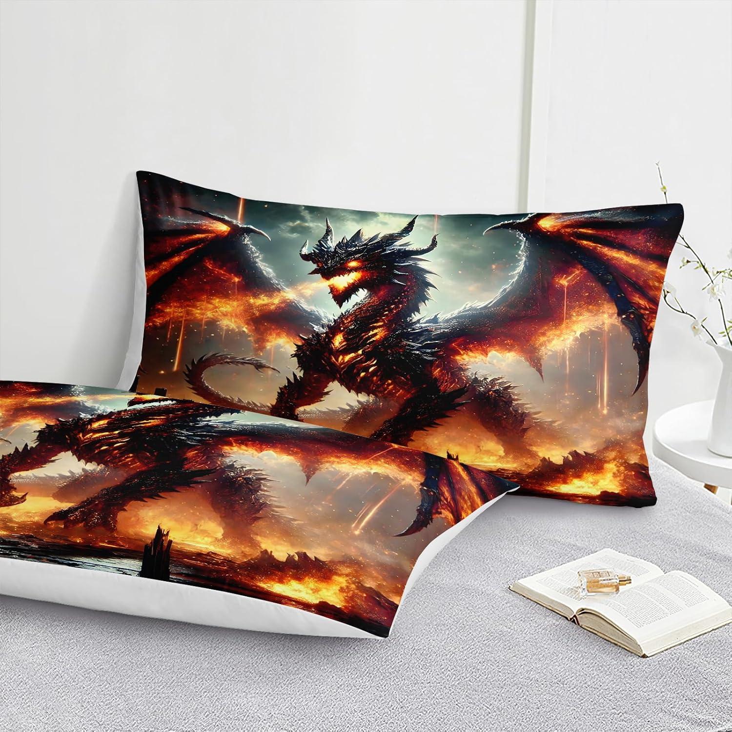 Juego de Ropa de Cama King Bedbay Dragón 3D 8 Piezas