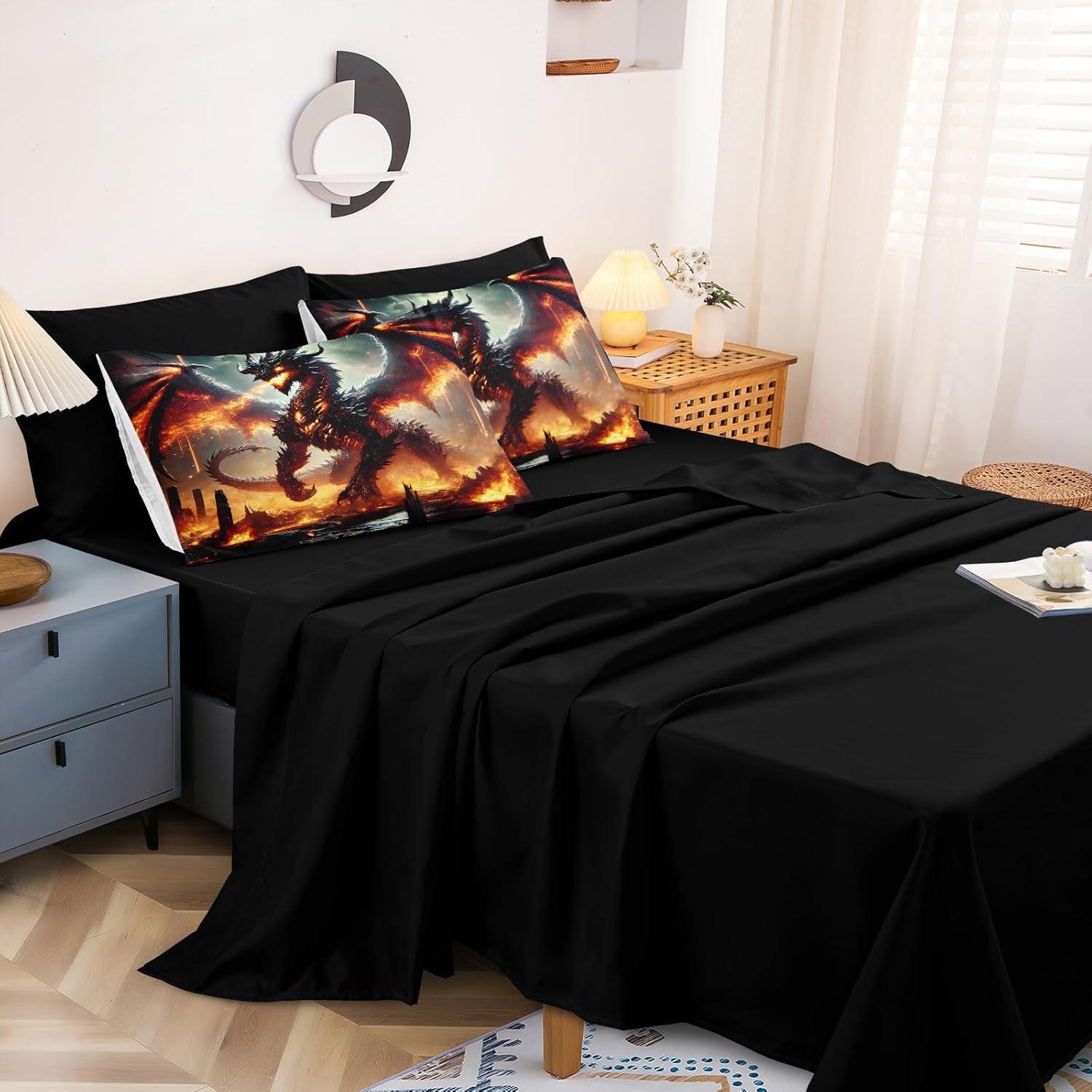 Juego de Ropa de Cama King Bedbay Dragón 3D 8 Piezas