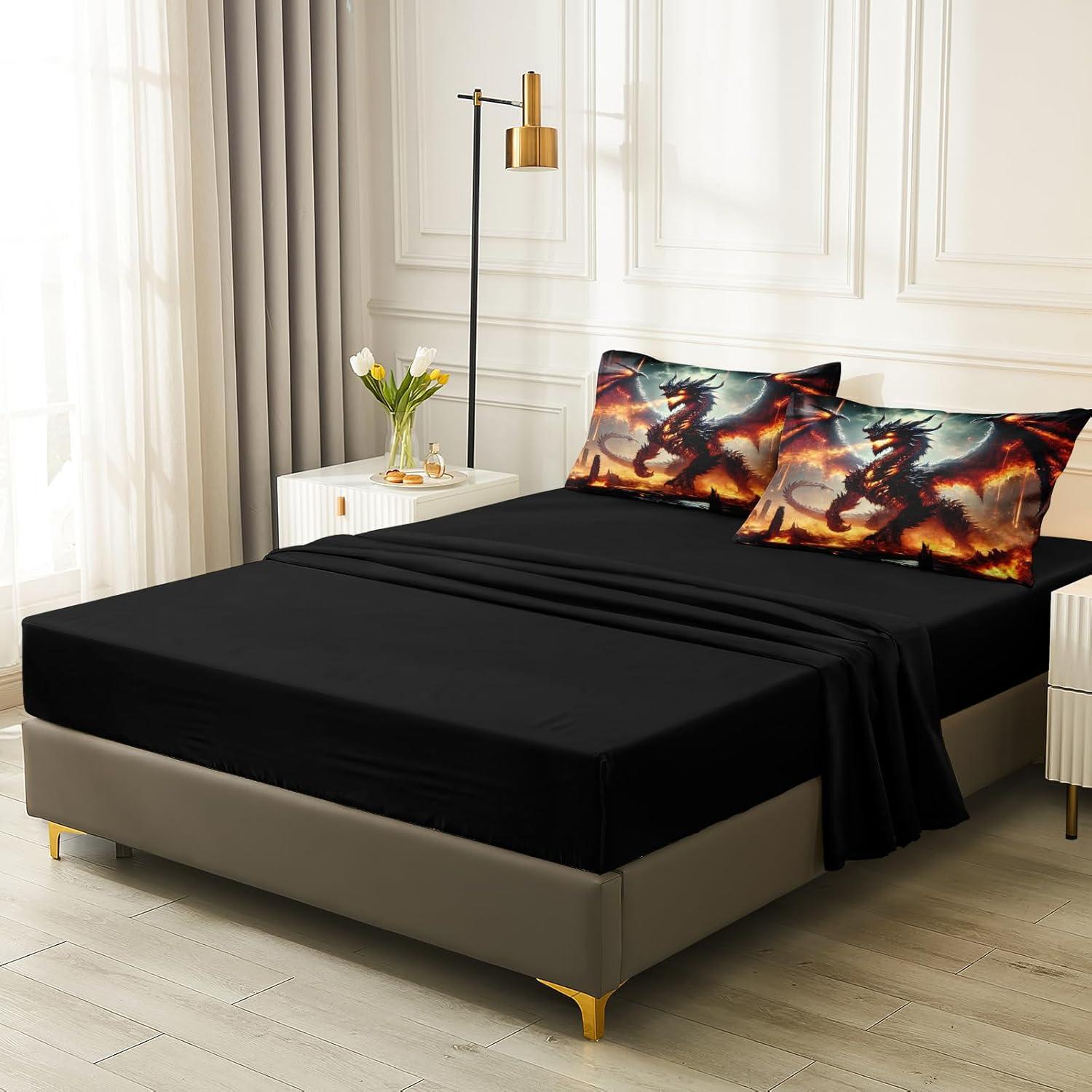 Juego de Ropa de Cama King Bedbay Dragón 3D 8 Piezas