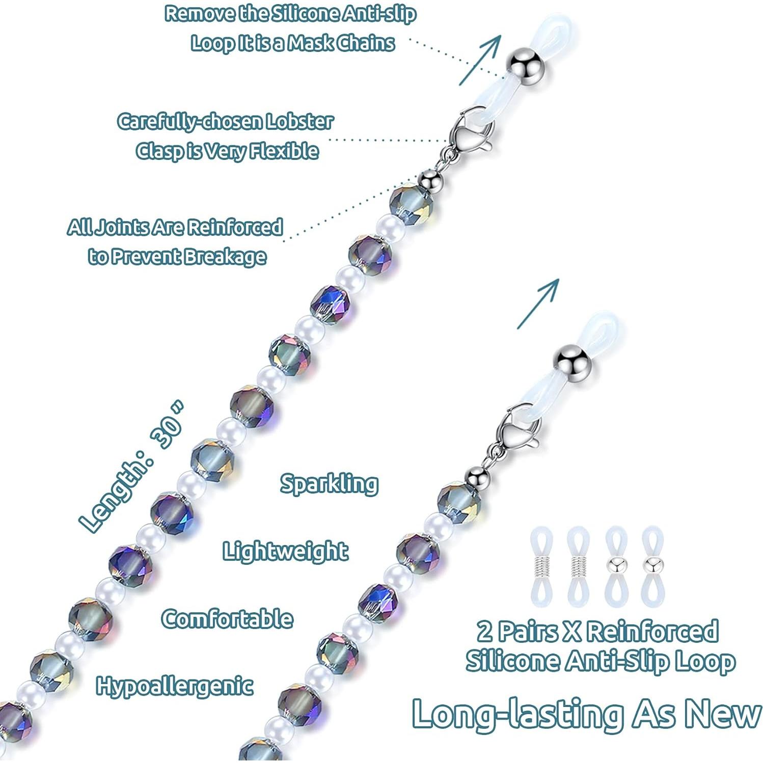 Cadena de Gafas REVEMCN Morada 76.2 cm con Cuentas