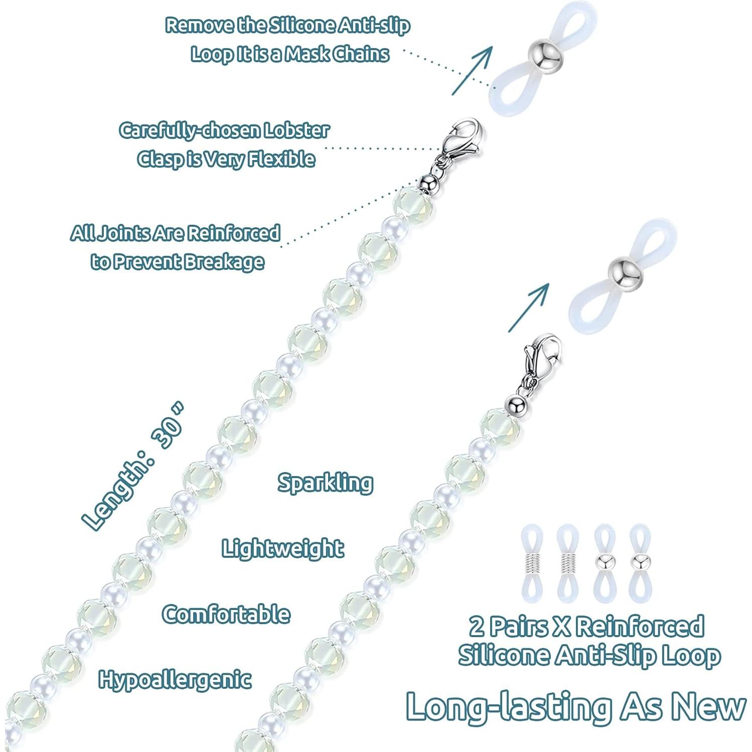 Cadena de Gafas REVEMCN Amarilla 76 cm para Mascarillas