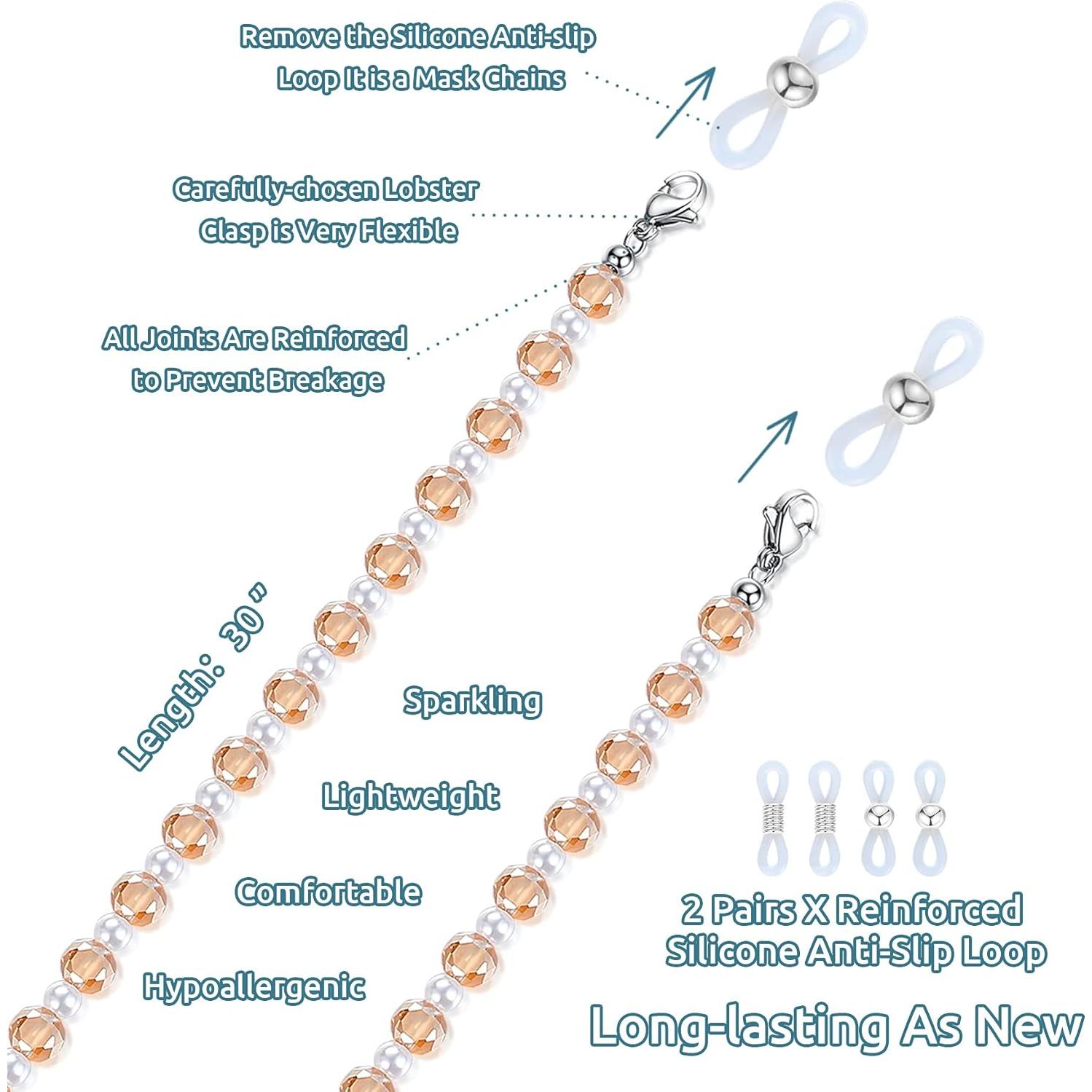 Cadena de Gafas REVEMCN 76cm para Mascarillas y Gafas