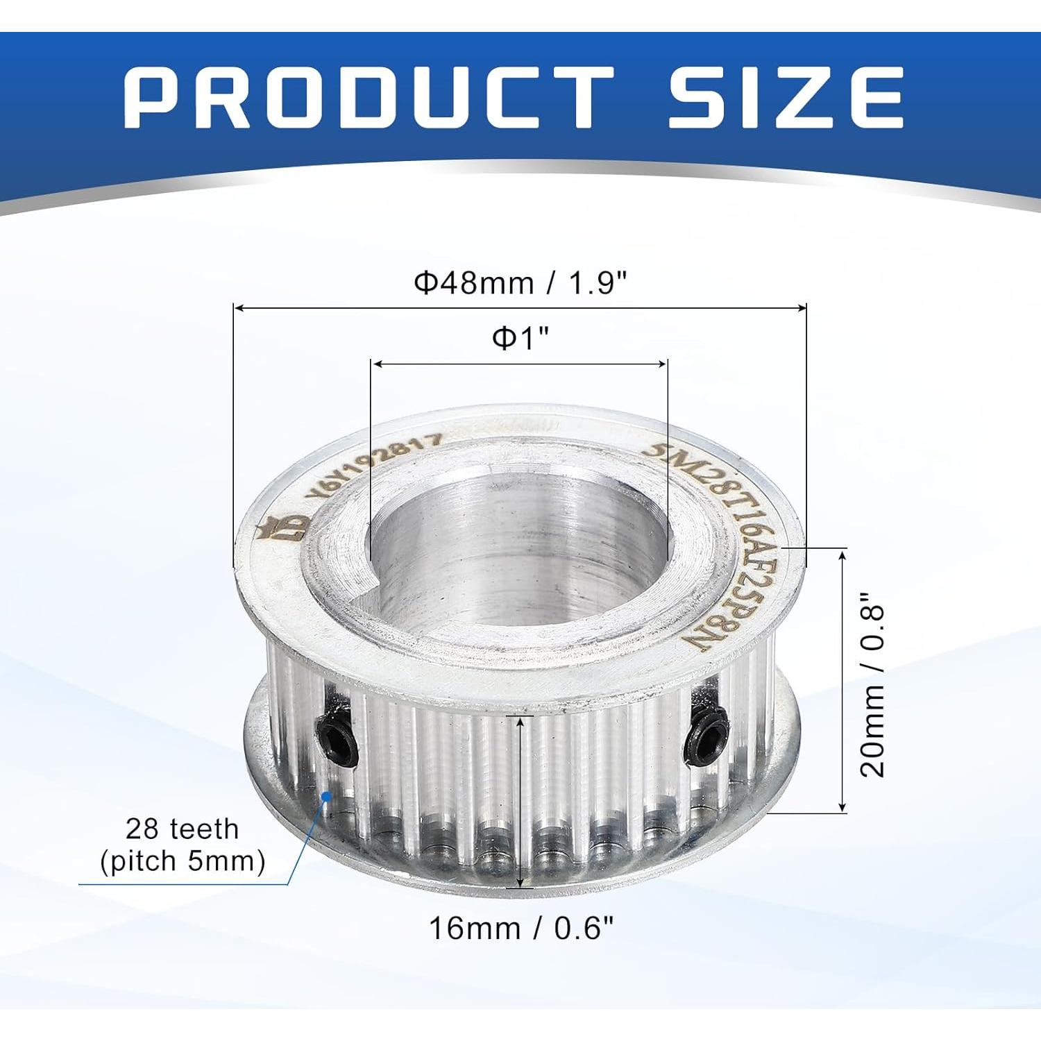 Polea Sincronizada Aluminio MECCANIXITY 28 Dientes 25.4 mm