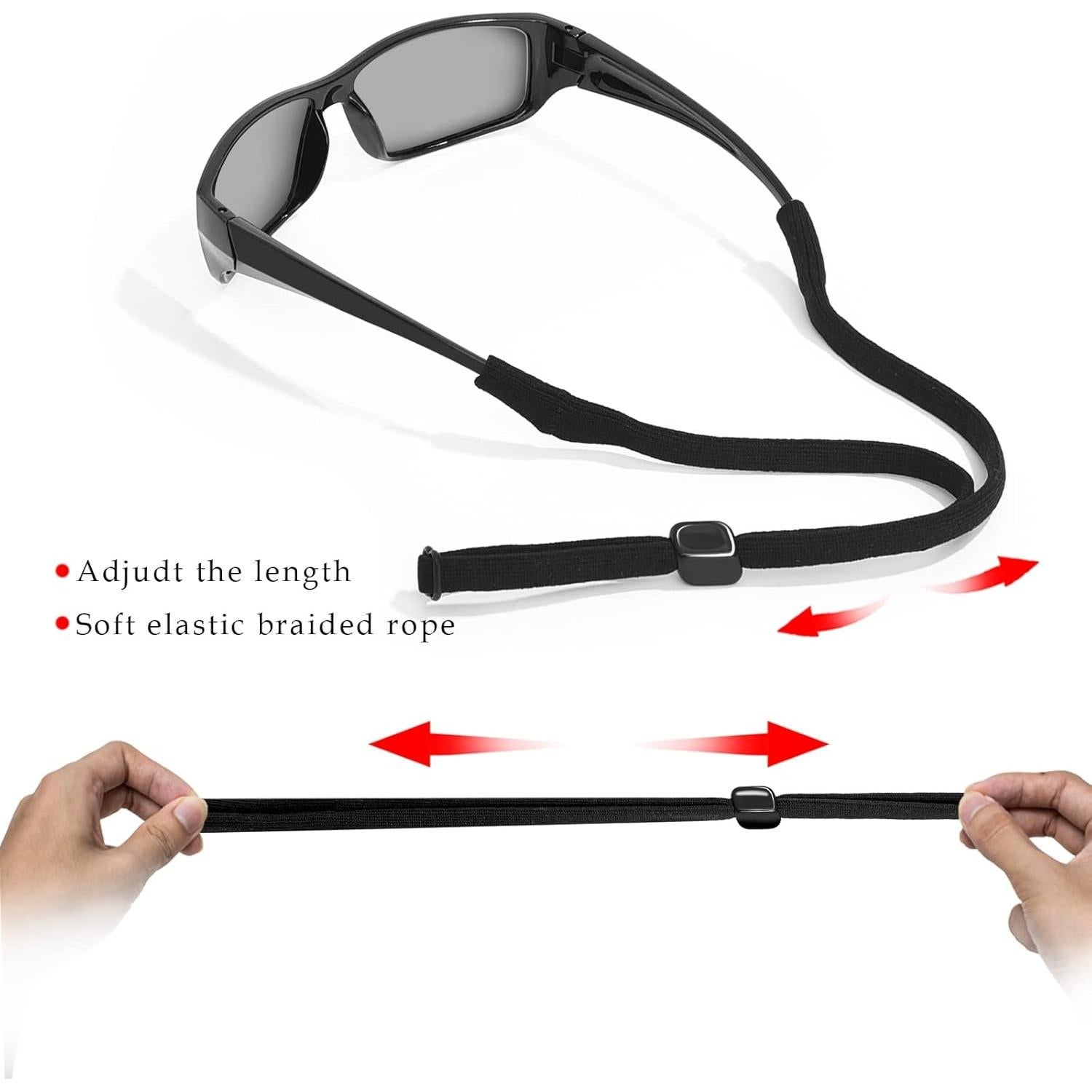 Correa para Gafas 6 Piezas Negras Nylon Antideslizante