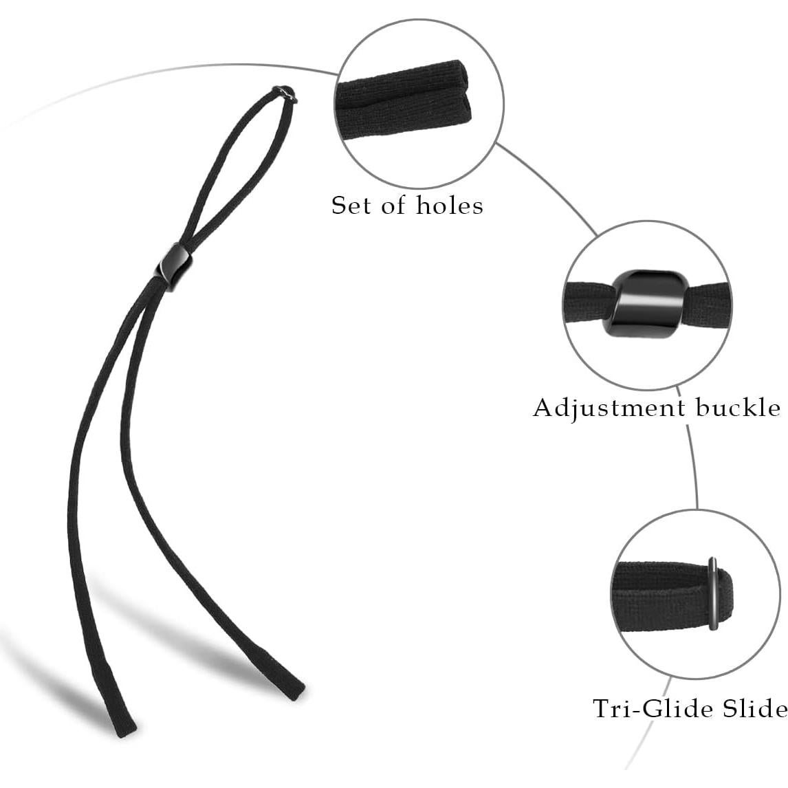 Correa para Gafas 6 Piezas Negras Nylon Antideslizante